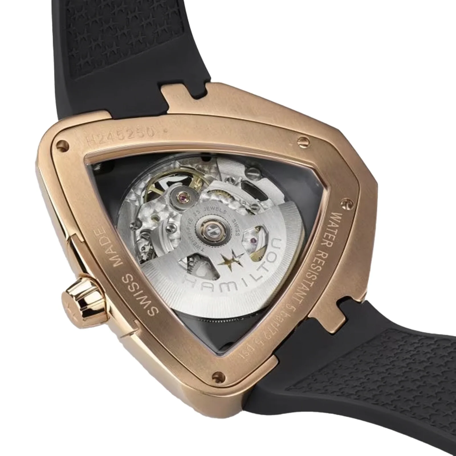 Khaki Field King Auto | 42mm, Two-Tone Steel & PVD Rose Gold, Rubber, Black Dial - Image 4