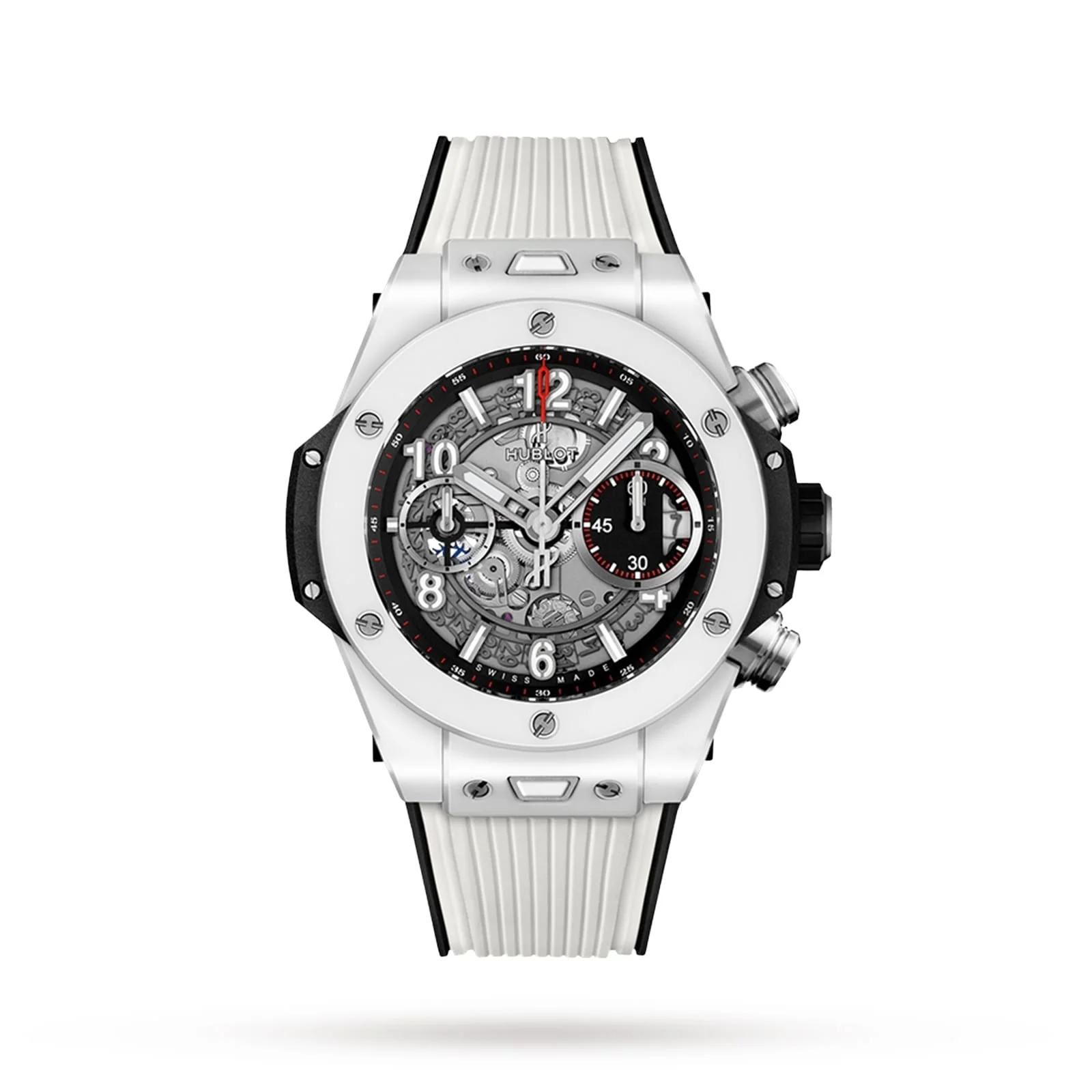 Big Bang Unico White Ceramic | 44mm, Ceramic, Rubber, Black Dial