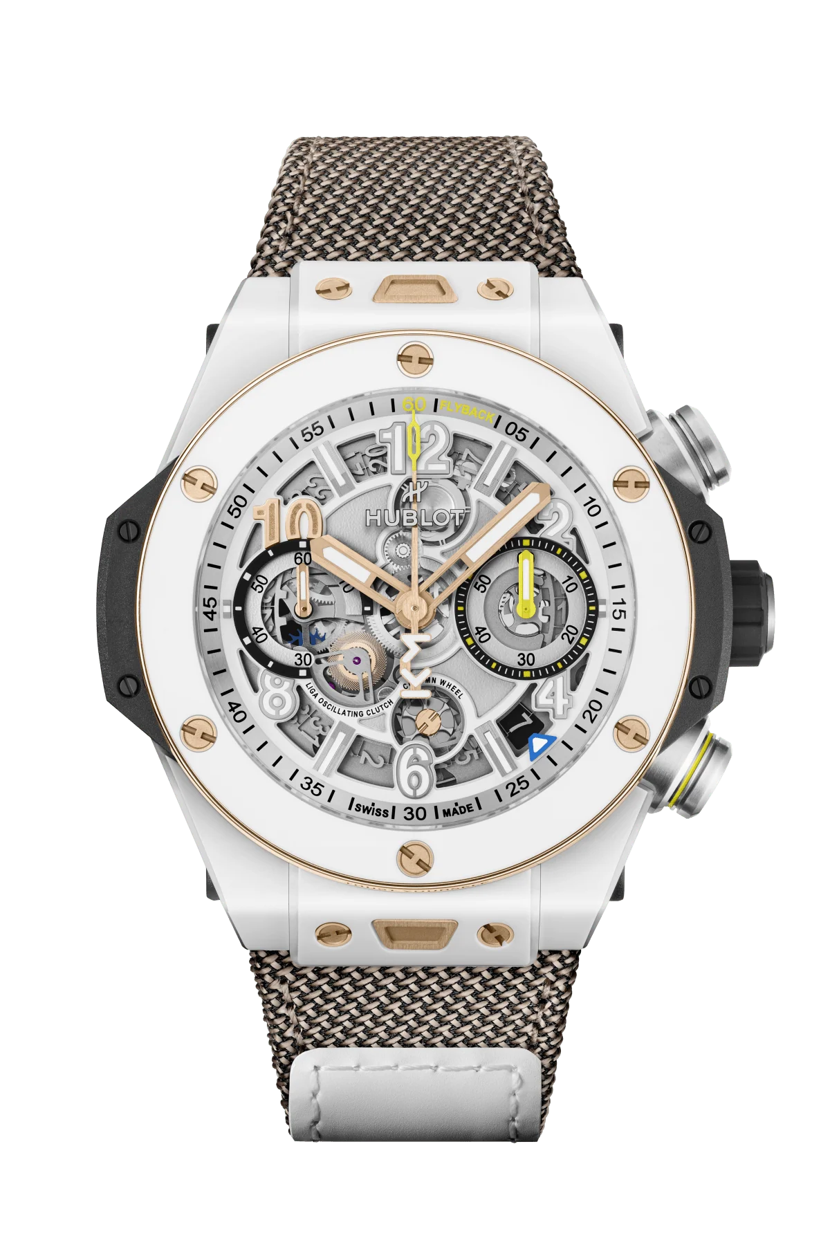 Big Bang Reloaded Kylian Mbappé White Ceramic | 44mm, Ceramic, Fabric, Silver Dial
