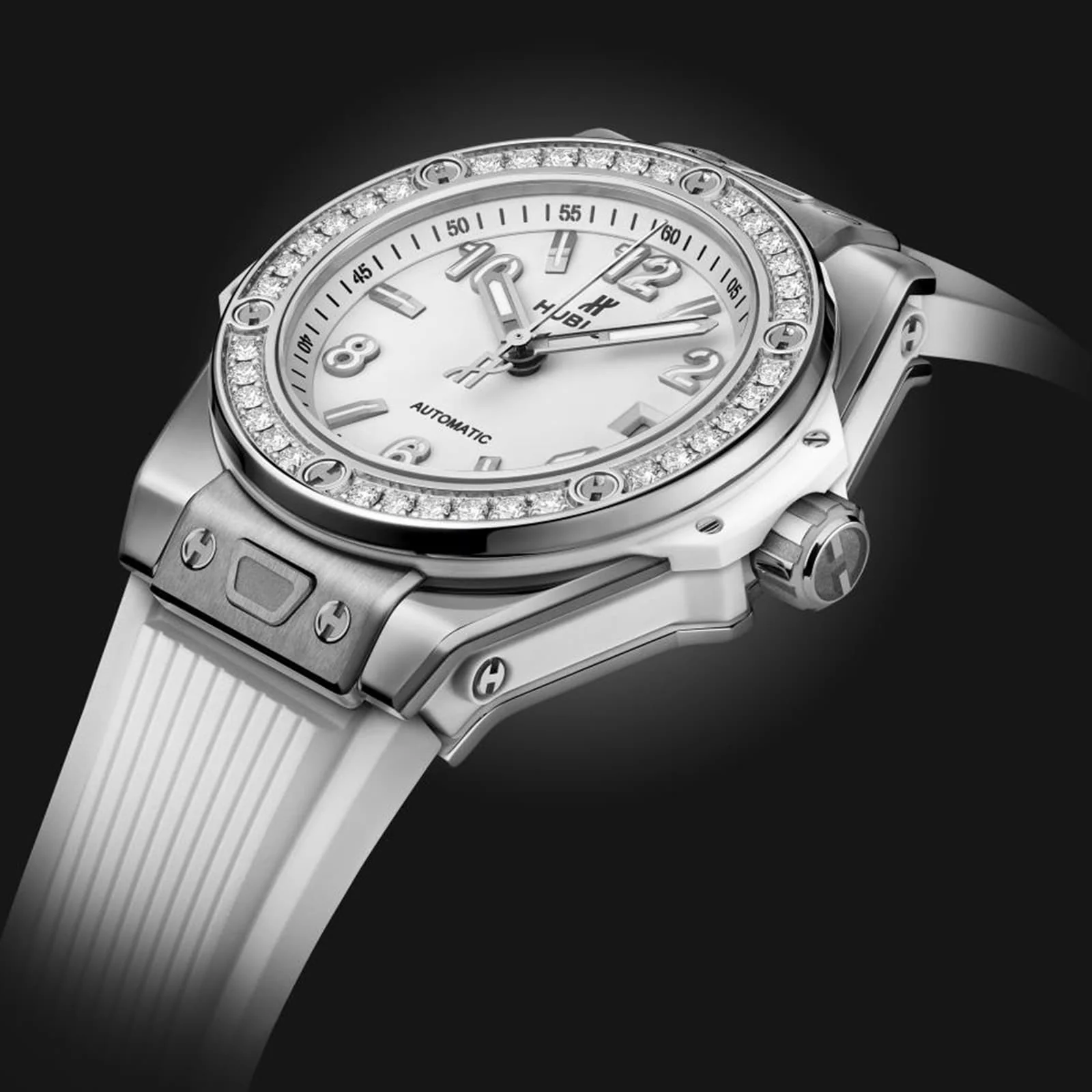 Big Bang One Click Steel White Diamonds | 33mm, Steel, Rubber, White Dial - Image 3