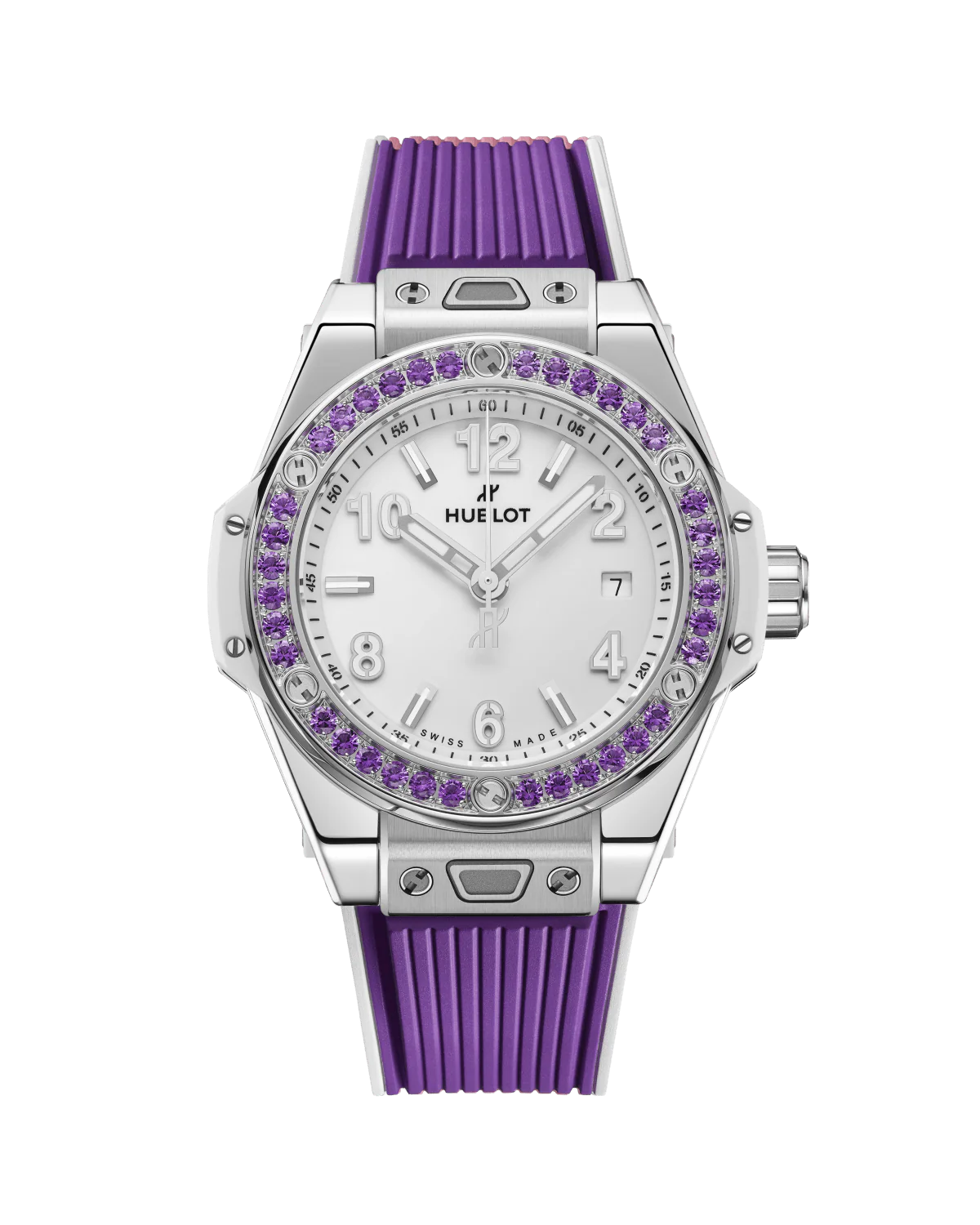 Big Bang Joyful Steel purple | 33mm, Steel, Rubber, Silver Dial