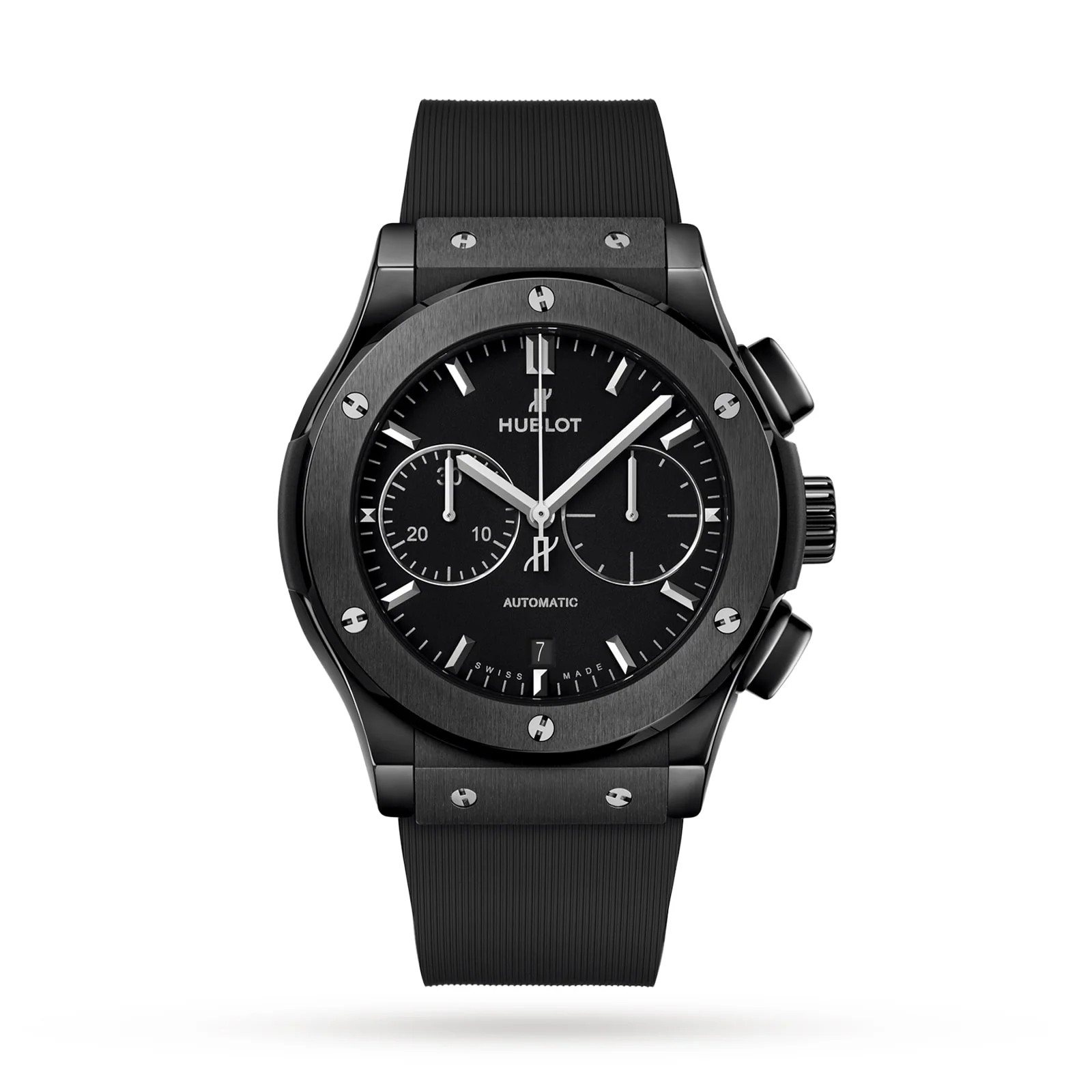 Classic Fusion Chronograph Black Magic | 45mm, Ceramic, Rubber, Black Dial