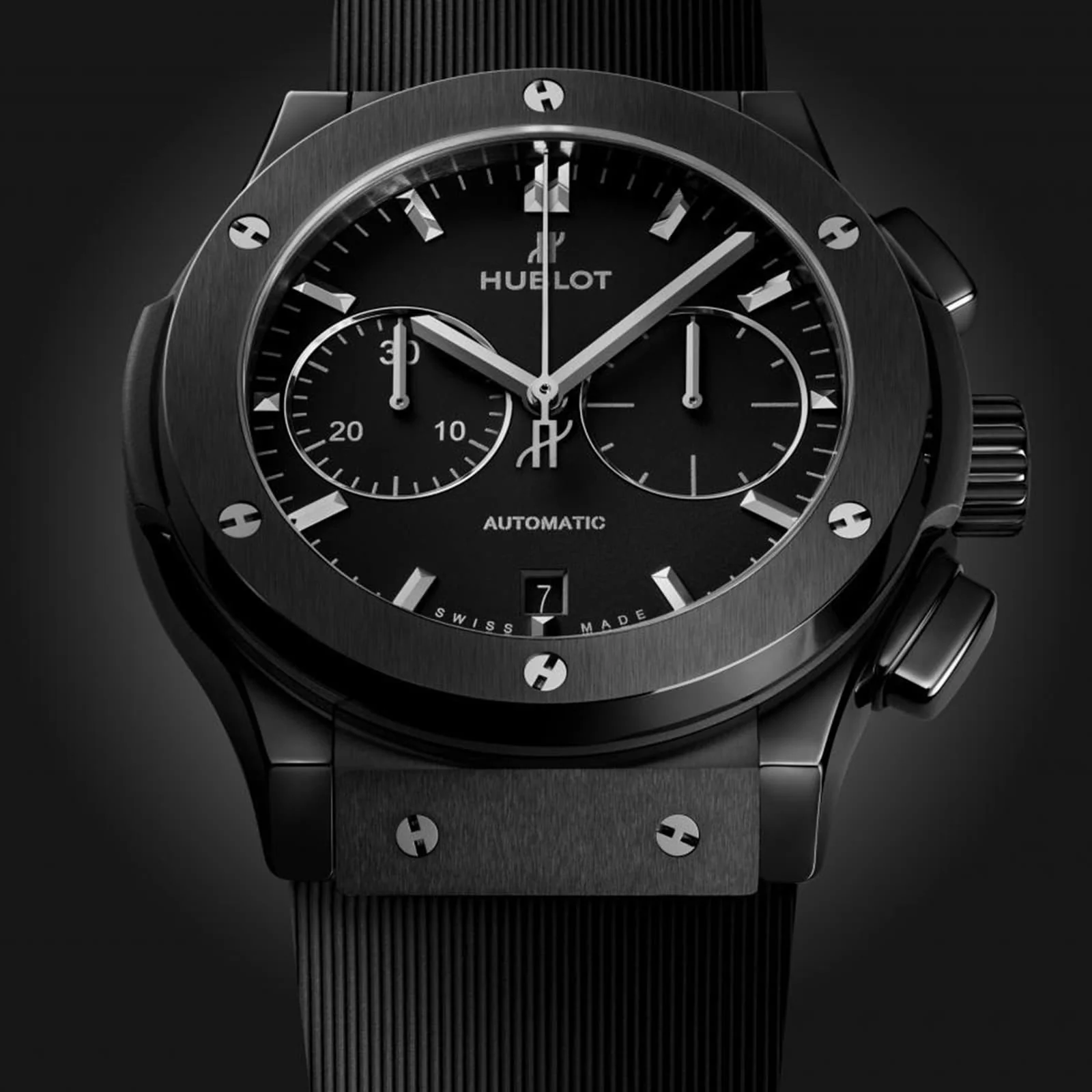 Classic Fusion Chronograph Black Magic | 45mm, Ceramic, Rubber, Black Dial - Image 2