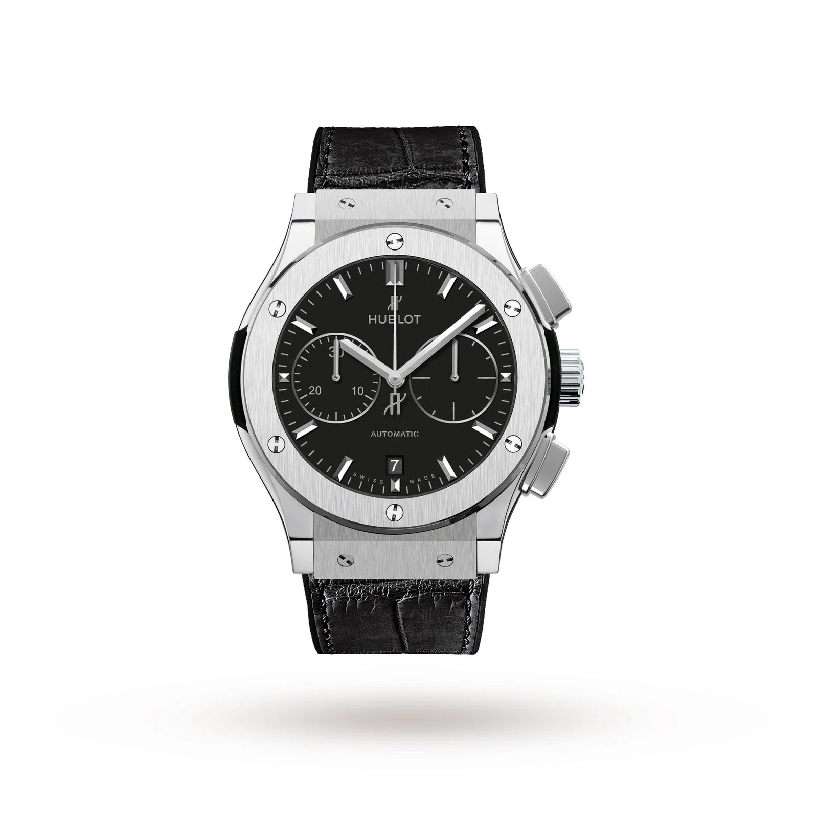 Classic Fusion Chronograph Titanium | 45mm, Titanium, Alligator Leather, Black Dial
