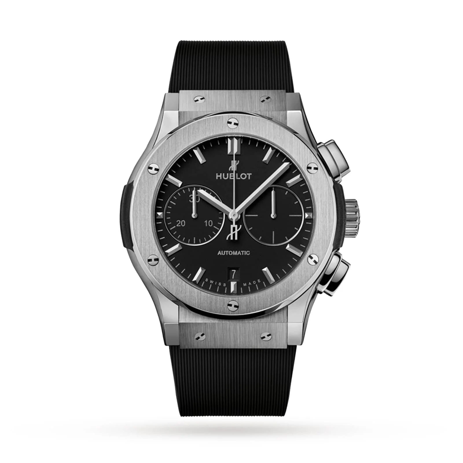 Classic Fushion Chronograph Titanium | 45mm, Titanium, Rubber, Black Dial