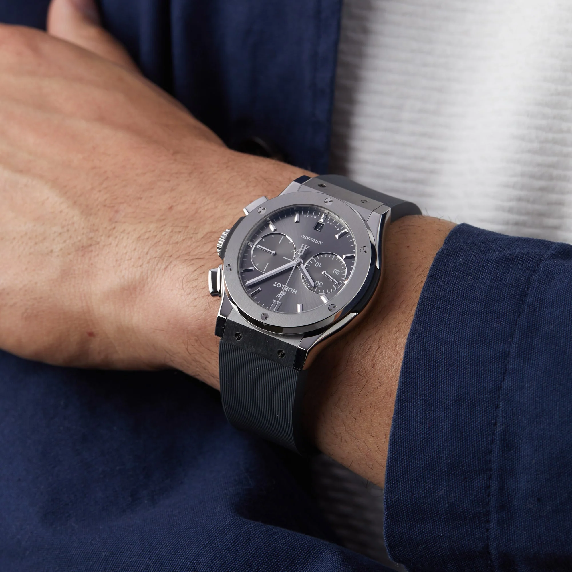 Classic Fusion Racing Grey Chronograph Titanium | 45mm, Titanium, Rubber, Grey Dial - Image 7