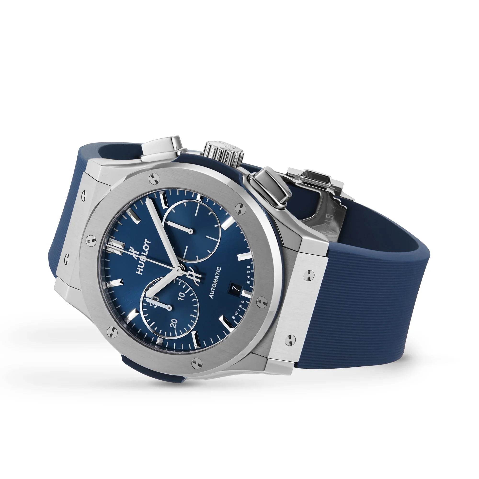 Classic Fusion Chronograph Titanium Blue | 45mm, Titanium, Rubber, Blue Dial - Image 3