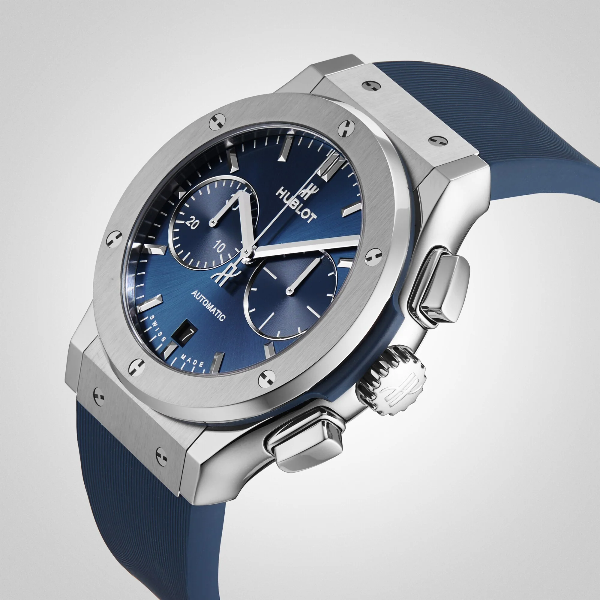 Classic Fusion Chronograph Titanium Blue | 45mm, Titanium, Rubber, Blue Dial - Image 6