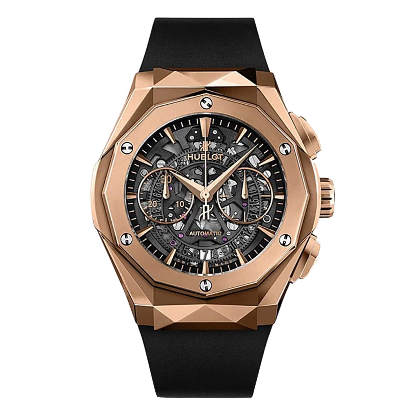 Classic Fusion Aerofusion King Gold | 45mm, 18K Rose Gold, Rubber, Black Dial