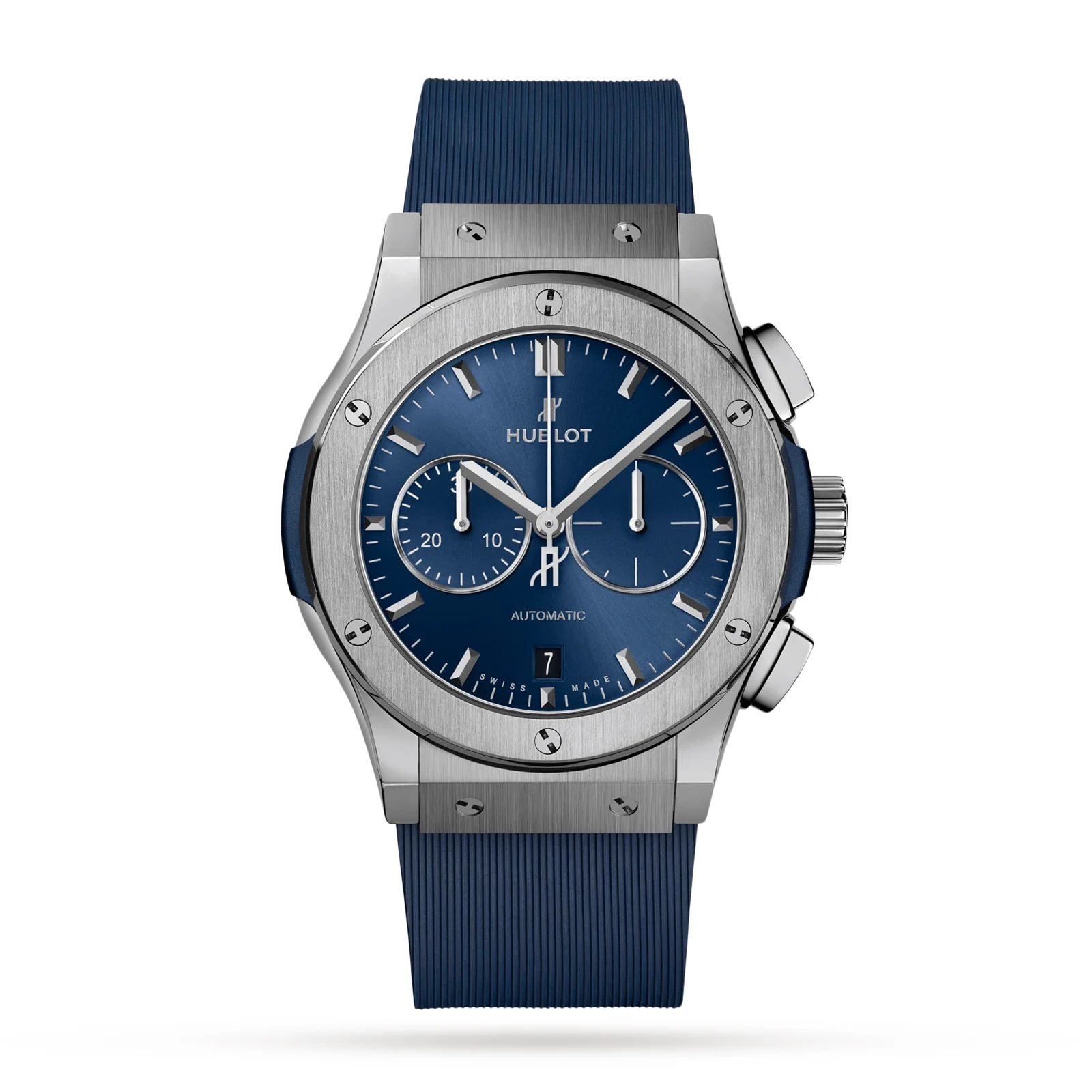 Classic Fusion Chronograph Titanium Blue | 42mm, Titanium, Rubber, Blue Dial