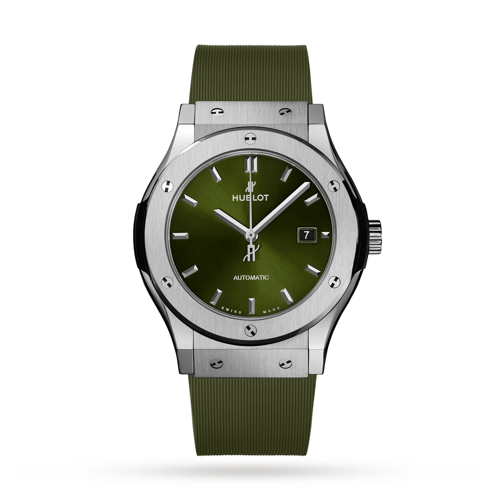 Classic Fusion Titanium Green | 42mm, Titanium, Rubber, Diamond Green Dial