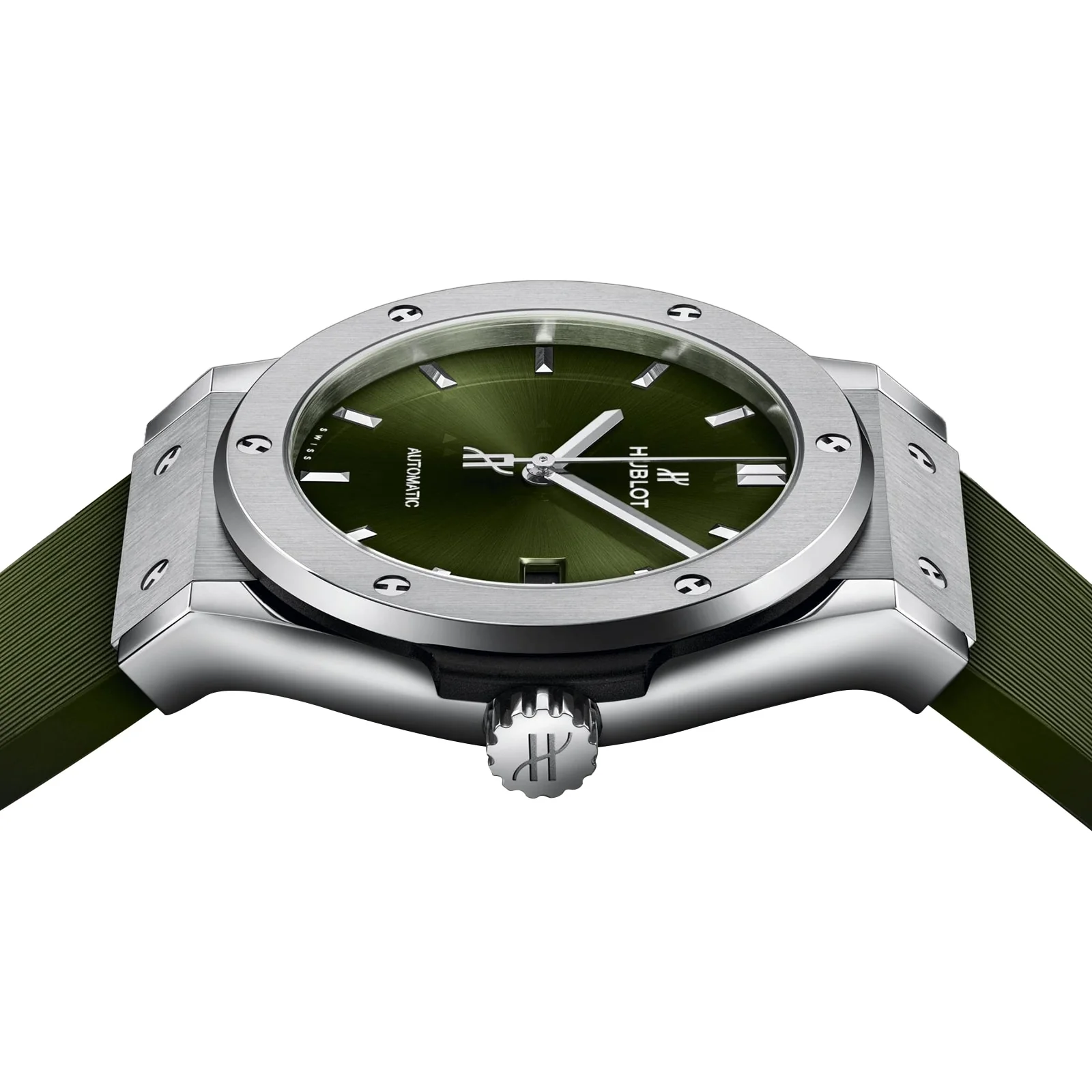 Classic Fusion Titanium Green | 42mm, Titanium, Rubber, Diamond Green Dial - Image 4