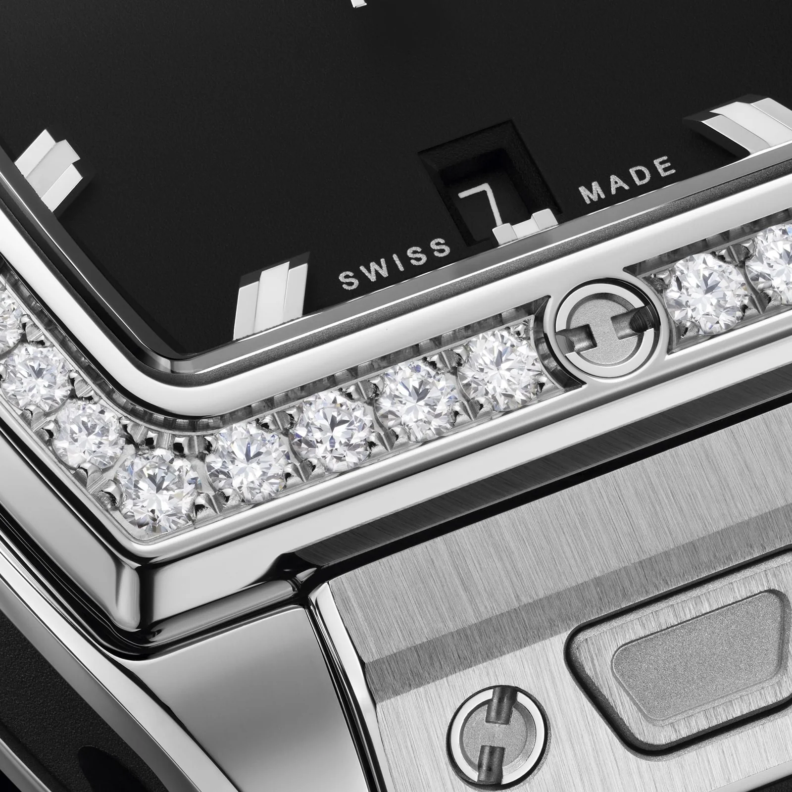 Spirit Of Big Bang Steel Diamonds | 32mm, Steel, Rubber, Black Dial - Image 4