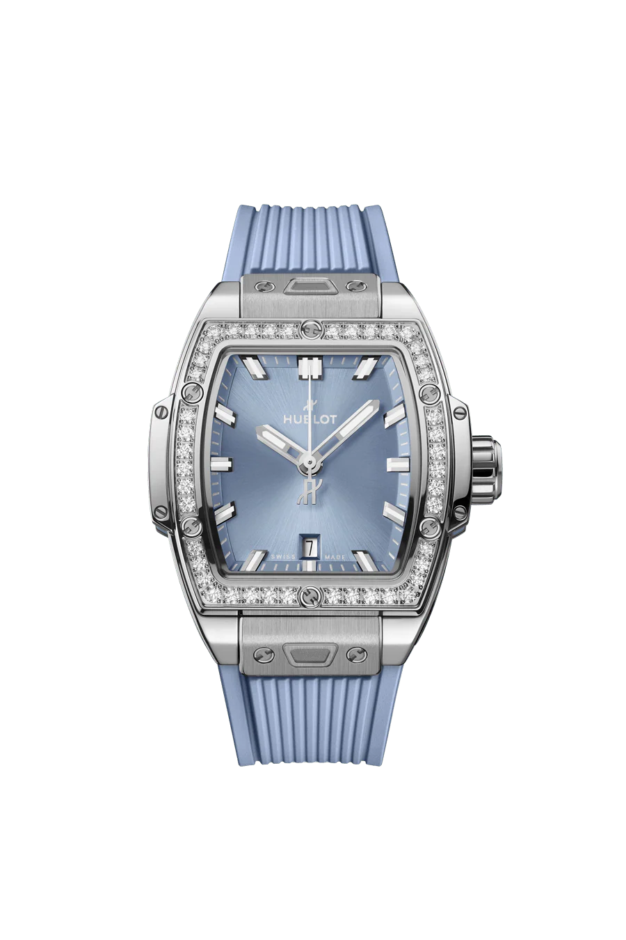 Spirit of Big Bang Steel Coal Blue Diamonds | 32mm, Steel, Rubber, Blue Dial