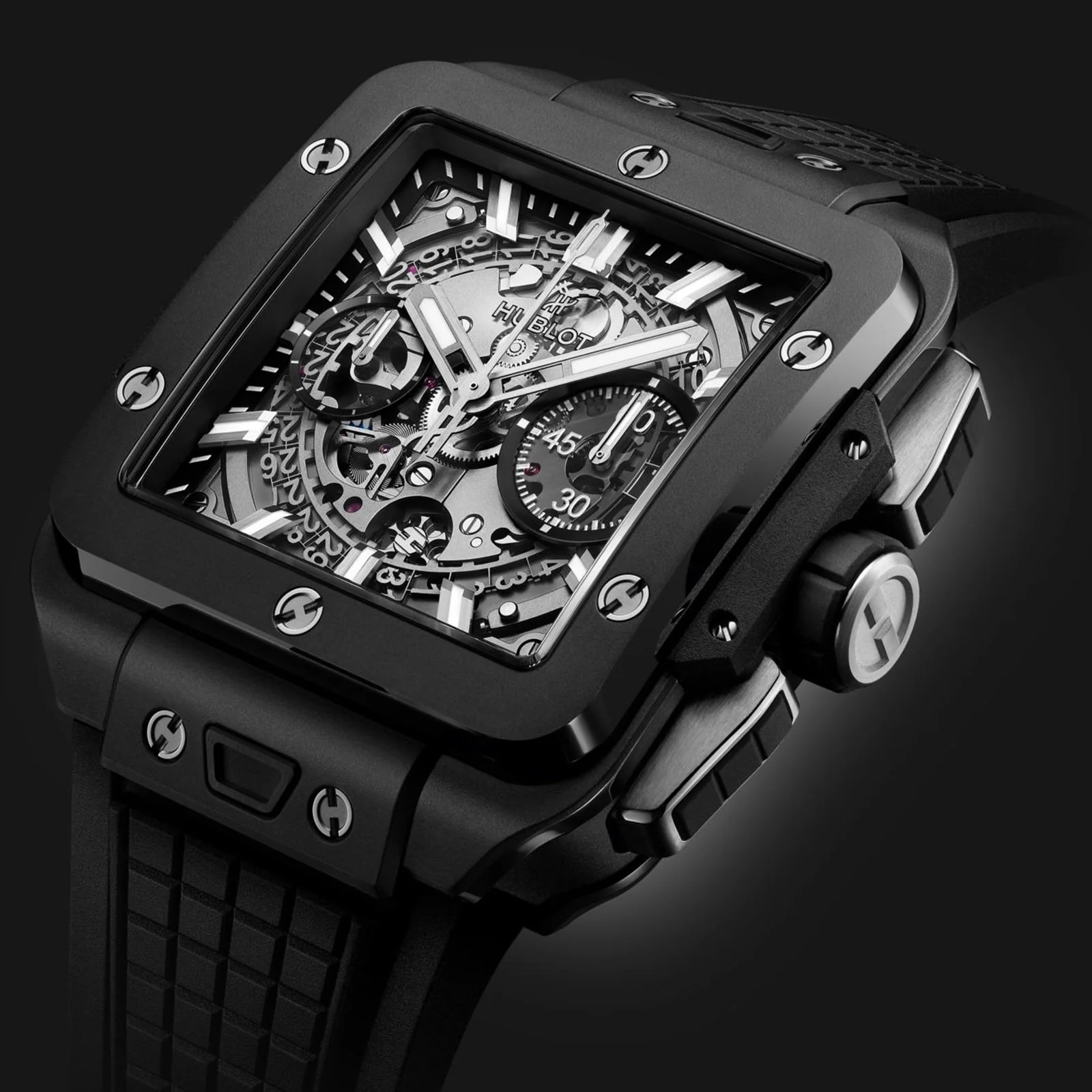 Square Bang Unico Black Magic | 42mm, Ceramic, Rubber, Grey Dial - Image 3