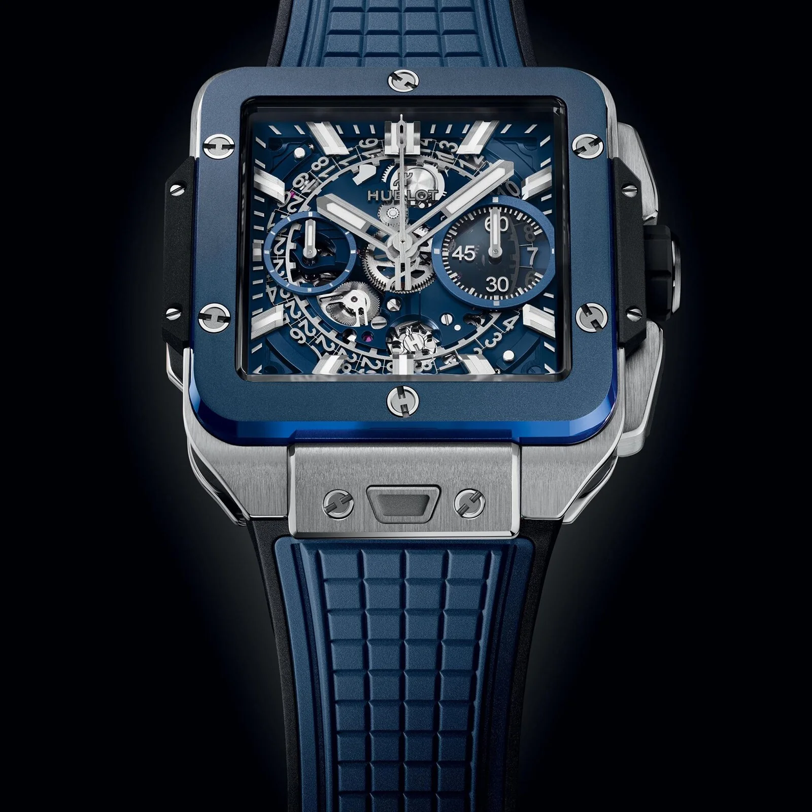 Square Bang Unico Titanium Blue Ceramic | 42mm, Titanium, Rubber, Blue Dial - Image 3