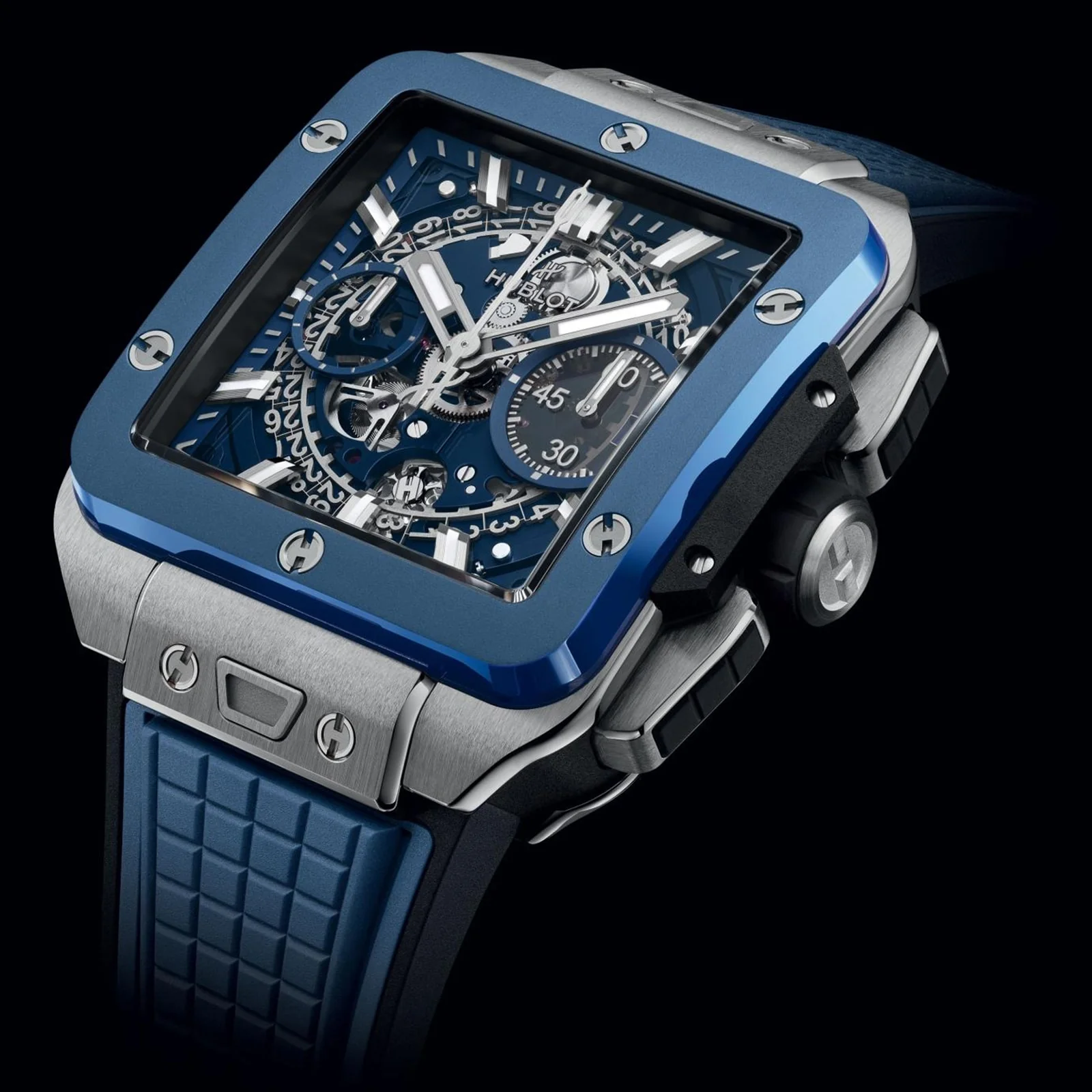 Square Bang Unico Titanium Blue Ceramic | 42mm, Titanium, Rubber, Blue Dial - Image 5