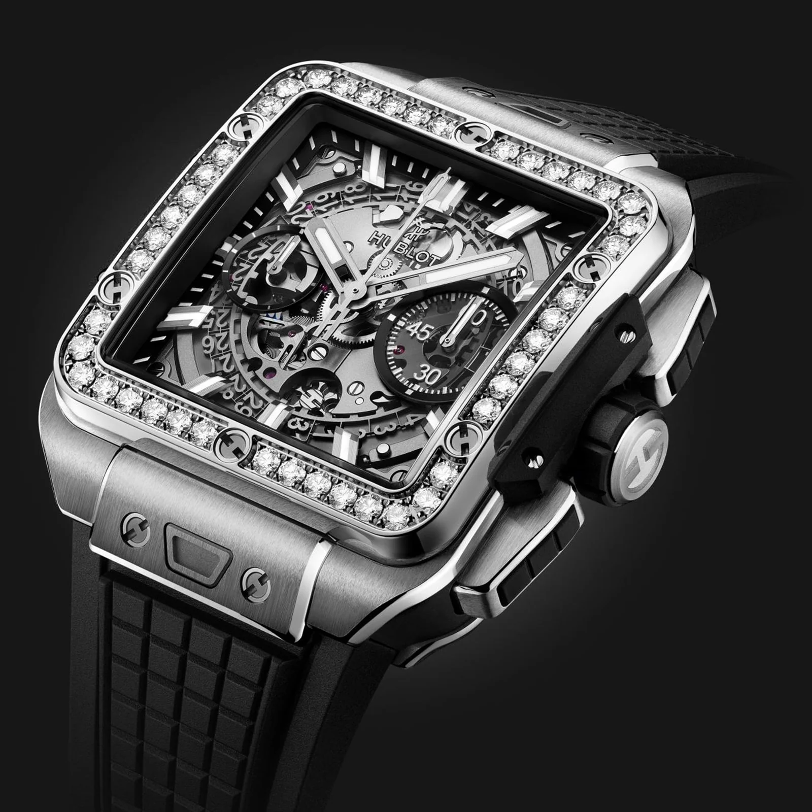 Square Bang Unico Titanium Diamonds | 42mm, Titanium, Rubber, Grey Dial - Image 3