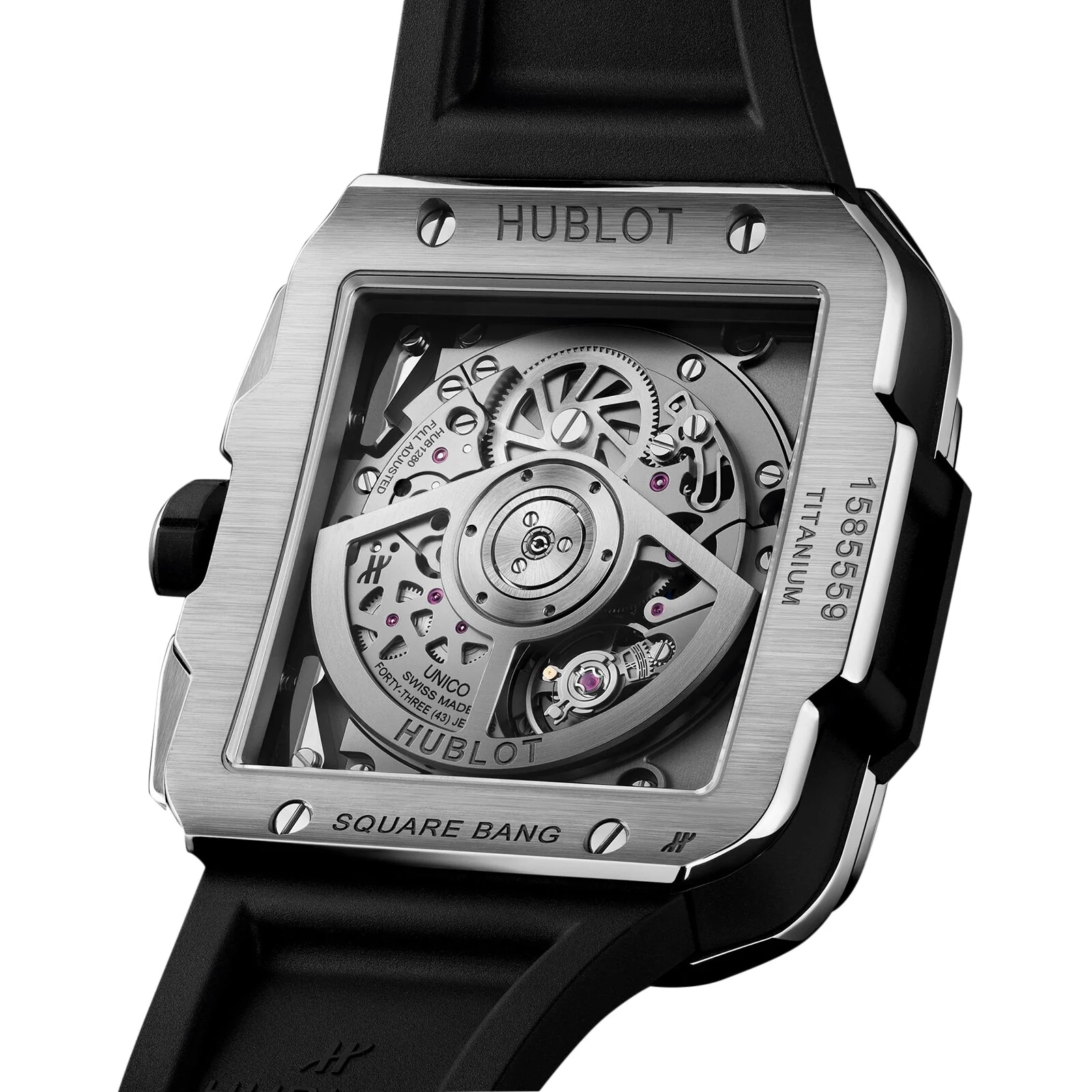 Square Bang Unico Titanium Diamonds | 42mm, Titanium, Rubber, Grey Dial - Image 4