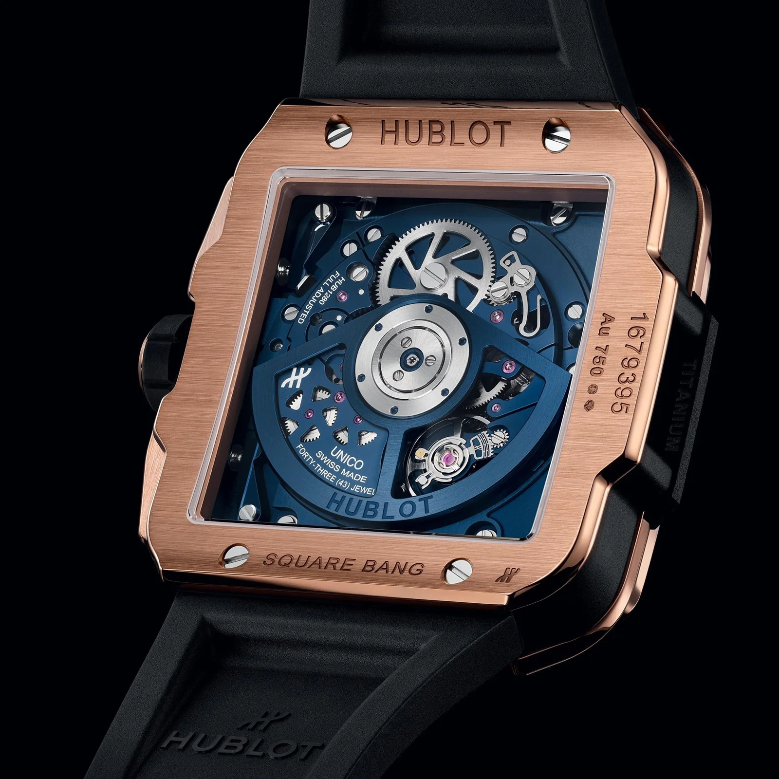 Square Bang Unico King Gold Blue Ceramic | 42mm, 18K Rose Gold, Rubber, Blue Dial - Image 4