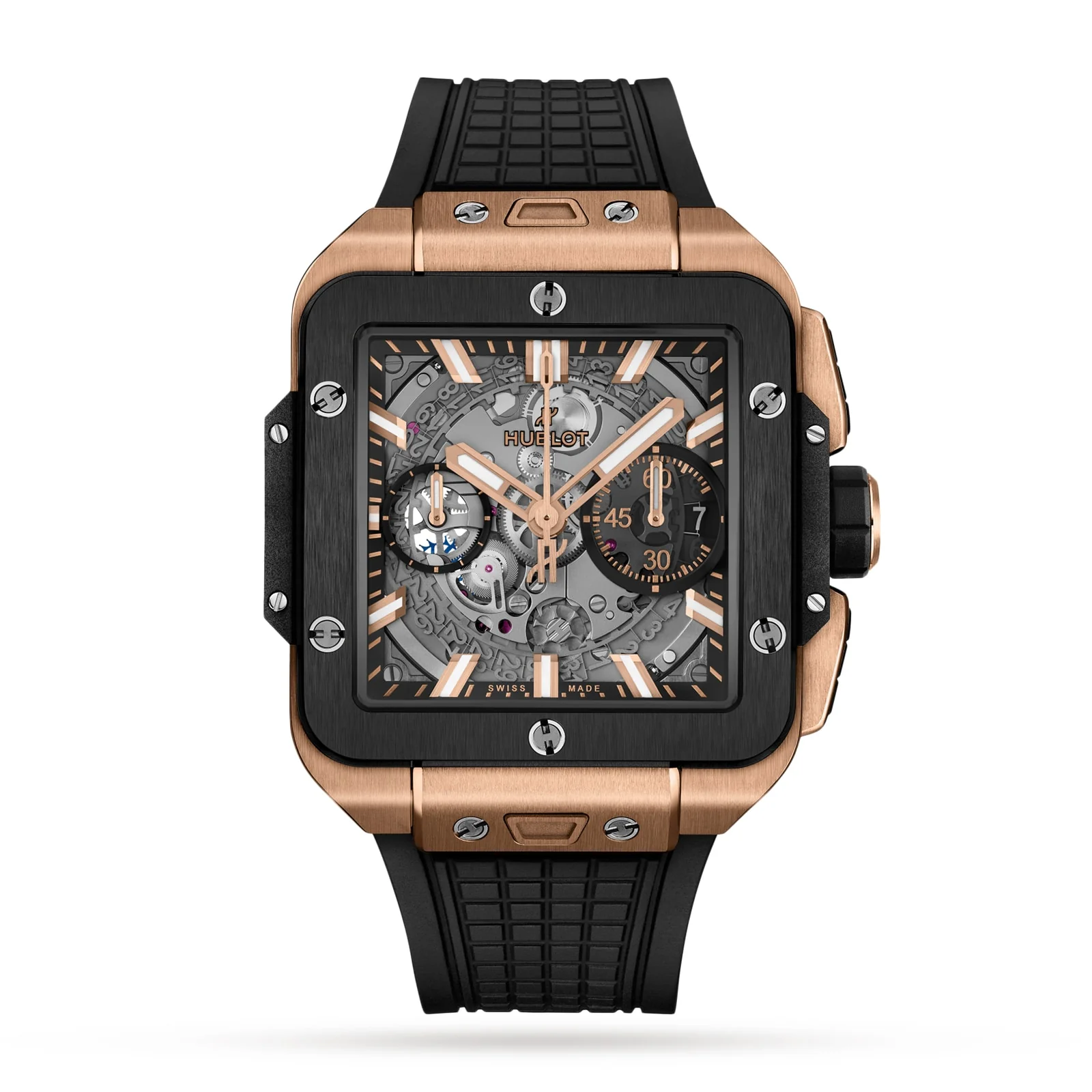 Square Bang Unico King Gold Ceramic | 42mm, 18K Rose Gold, Rubber