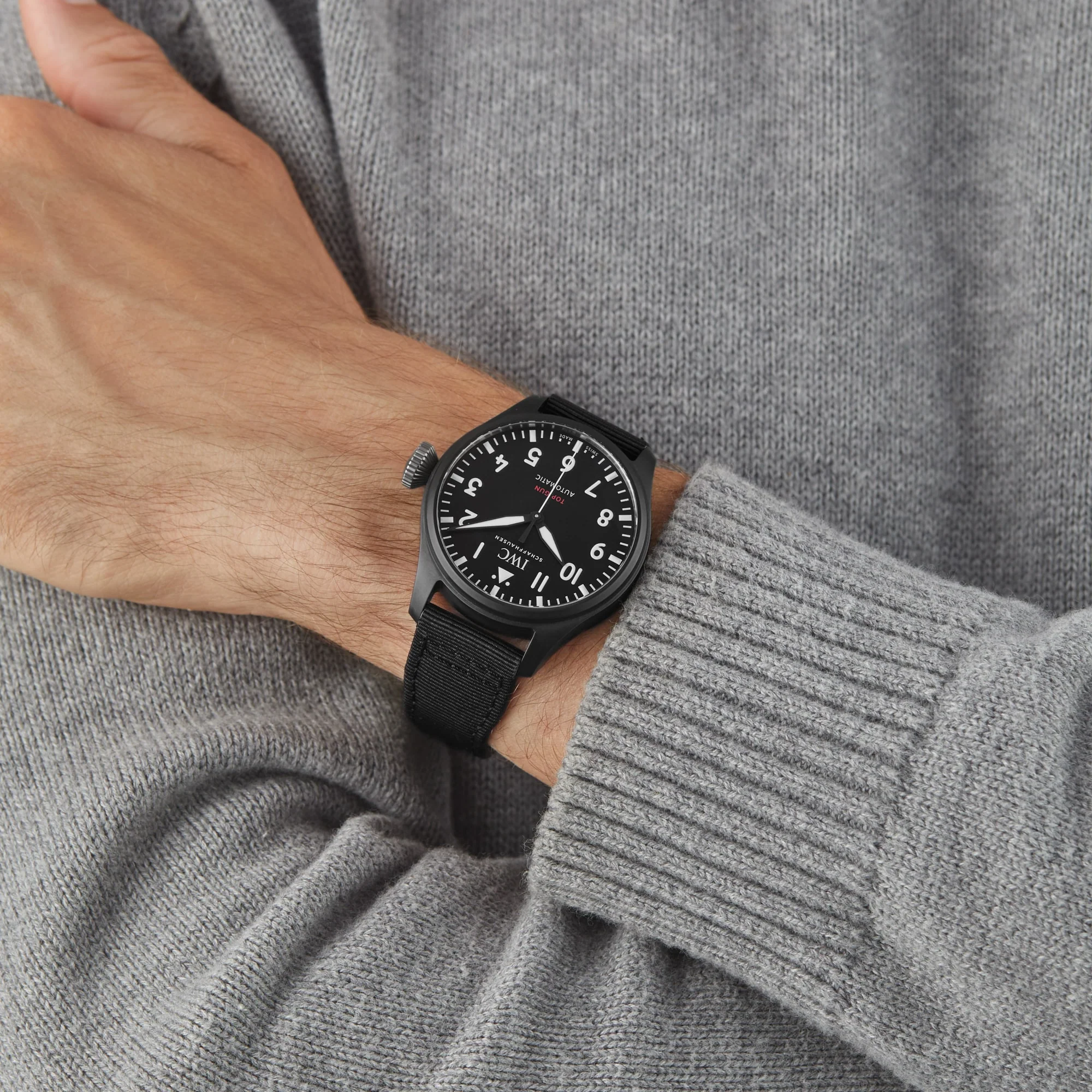 Big Pilot's Watch 43 Top Gun | 44mm, Ceramic, CANVAS, Black Dial - Image 9