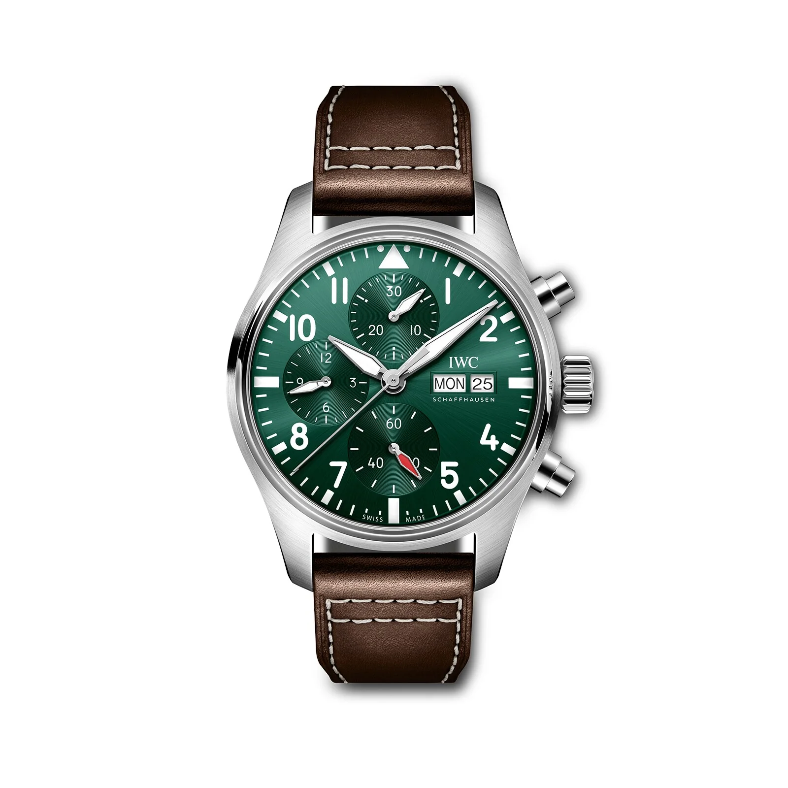 Pilot's Watch Chronograph 41 | 41mm, Steel, Leather, Green Dial