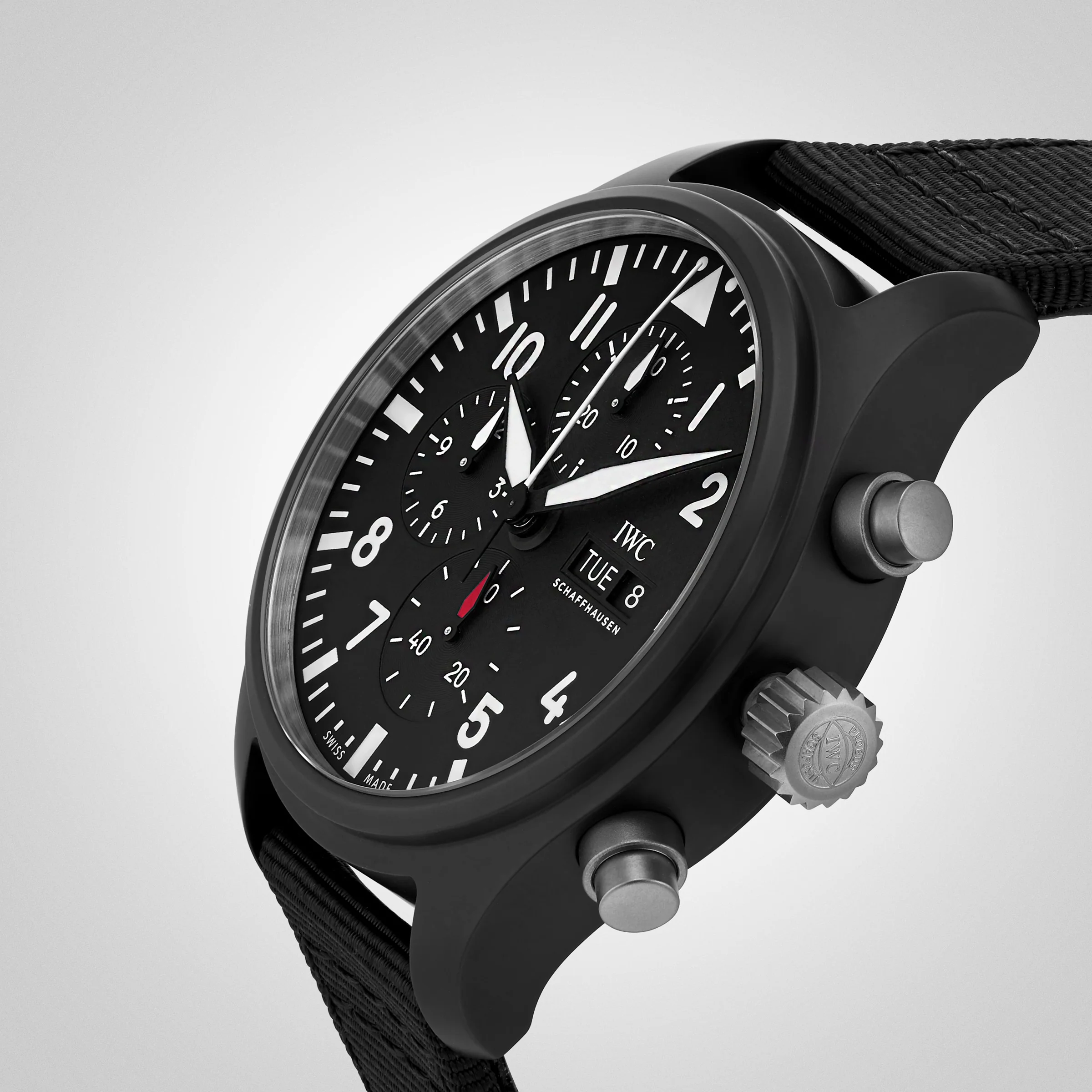 Pilot's Watch Chronograph Top Gun | 44.5mm, Ceramic, Fabric, Black Dial - Image 5