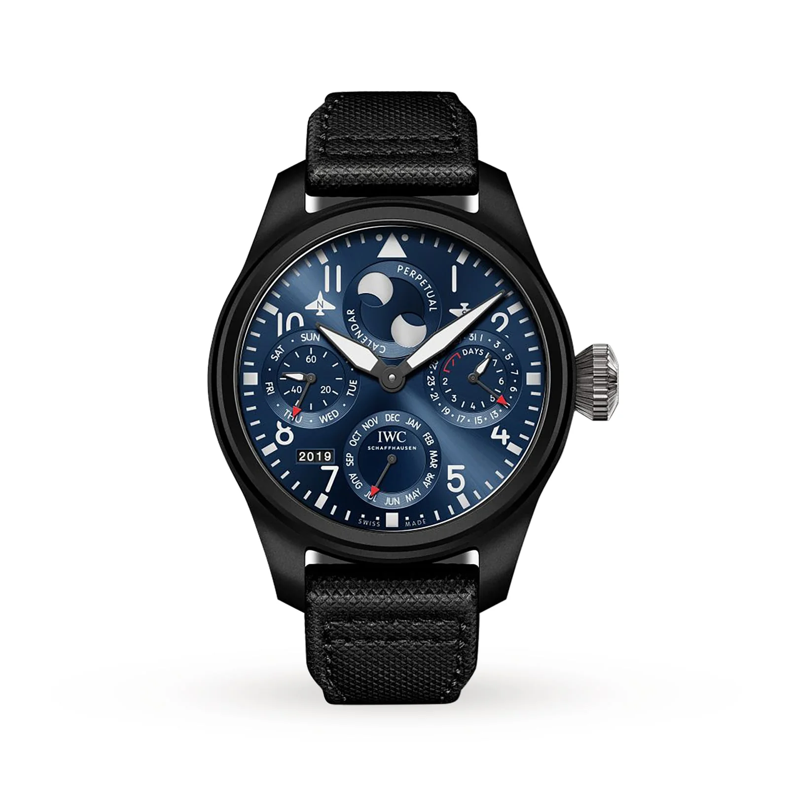Big Pilot's Watch Perpetual Calendar Edition "Rodeo Drive" | 46.5mm, Ceramic & Titanium, Leather, Blue Dial