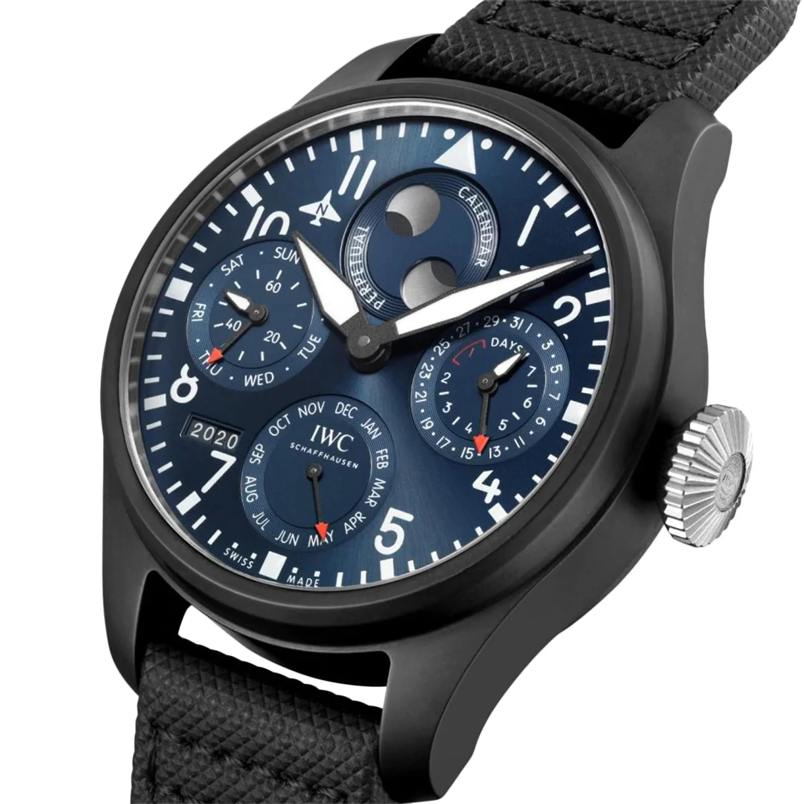 Big Pilot's Watch Perpetual Calendar Edition "Rodeo Drive" | 46.5mm, Ceramic & Titanium, Leather, Blue Dial - Image 3