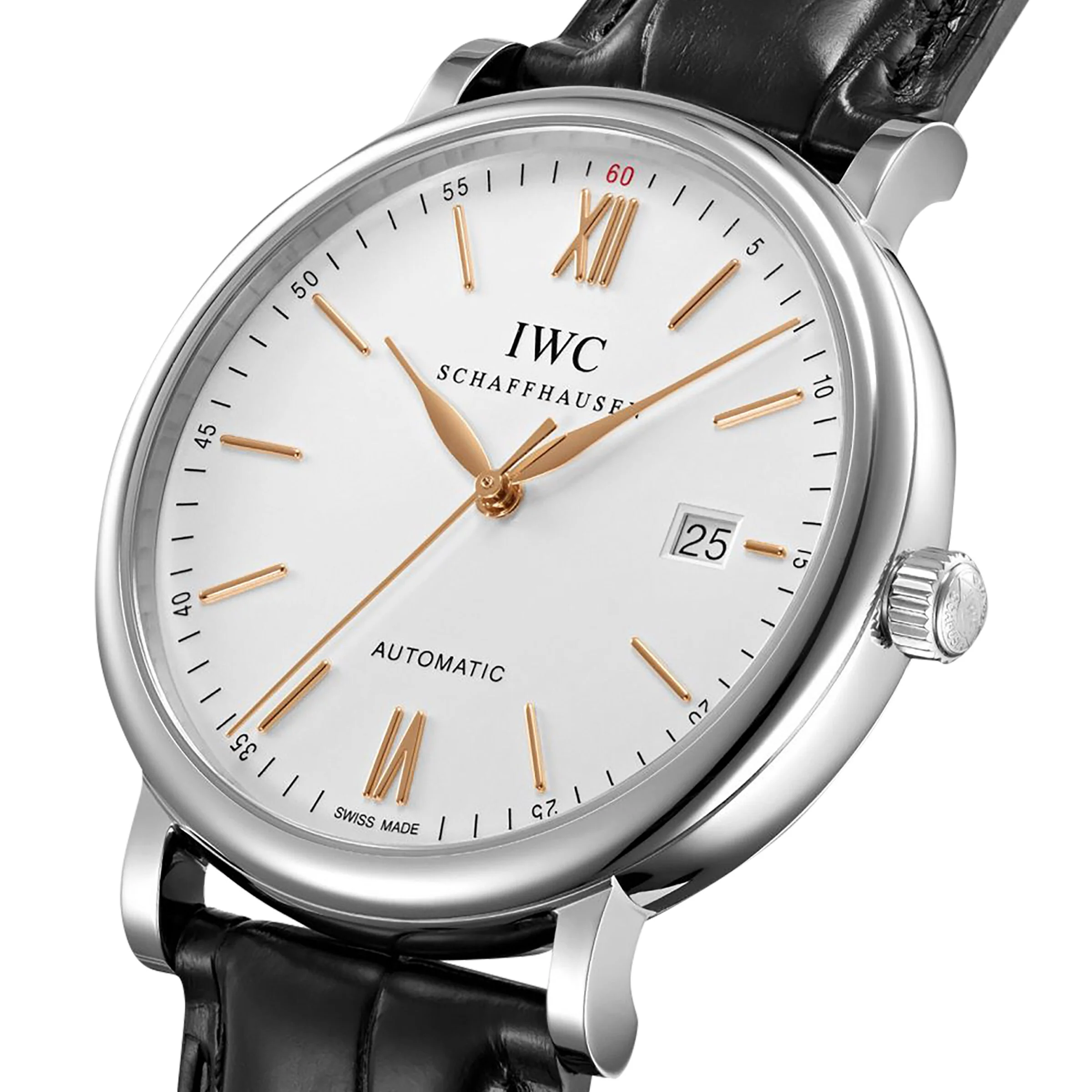 Portofino Automatic | 40mm, Steel, Alligator Leather, White Dial - Image 3