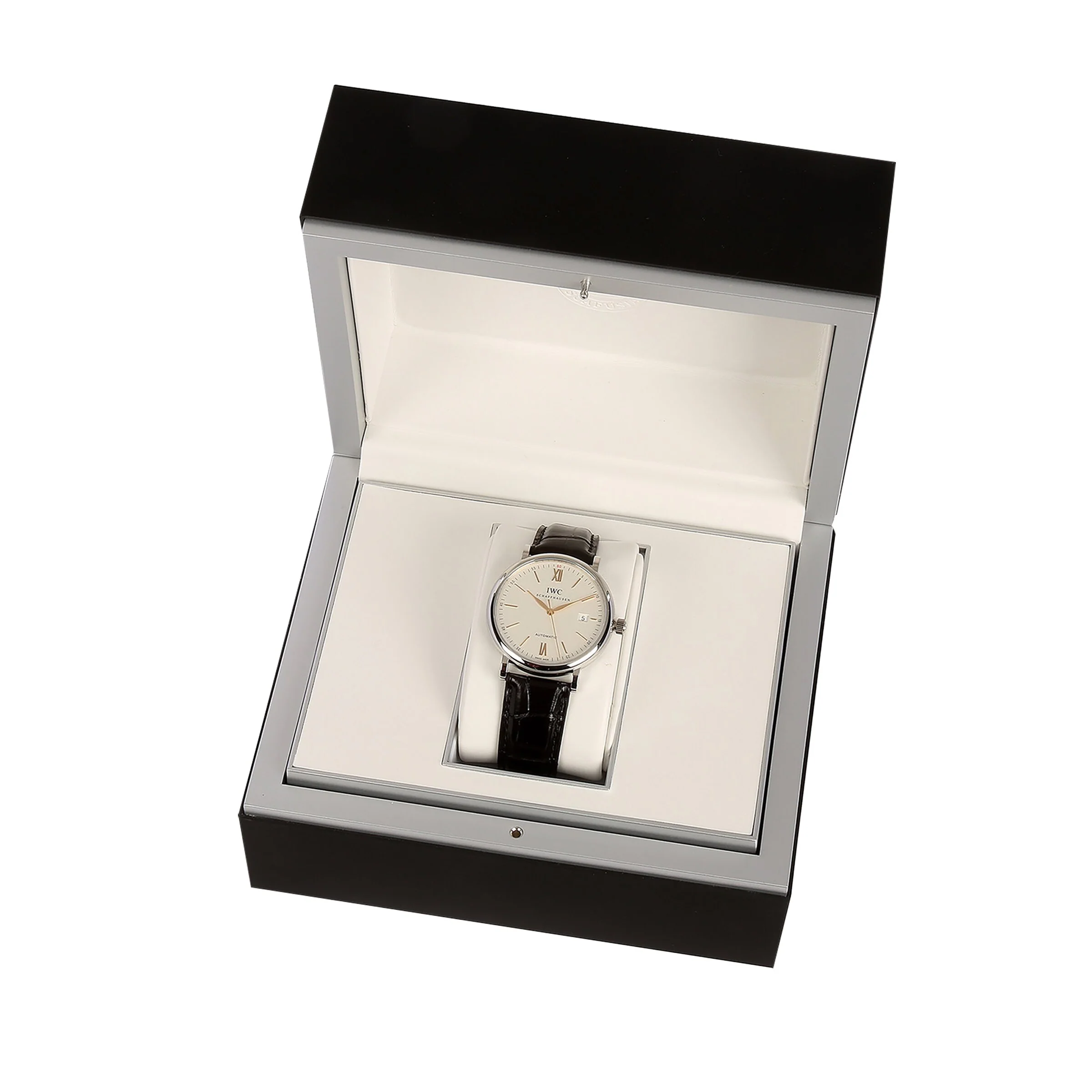 Portofino Automatic | 40mm, Steel, Alligator Leather, White Dial - Image 5