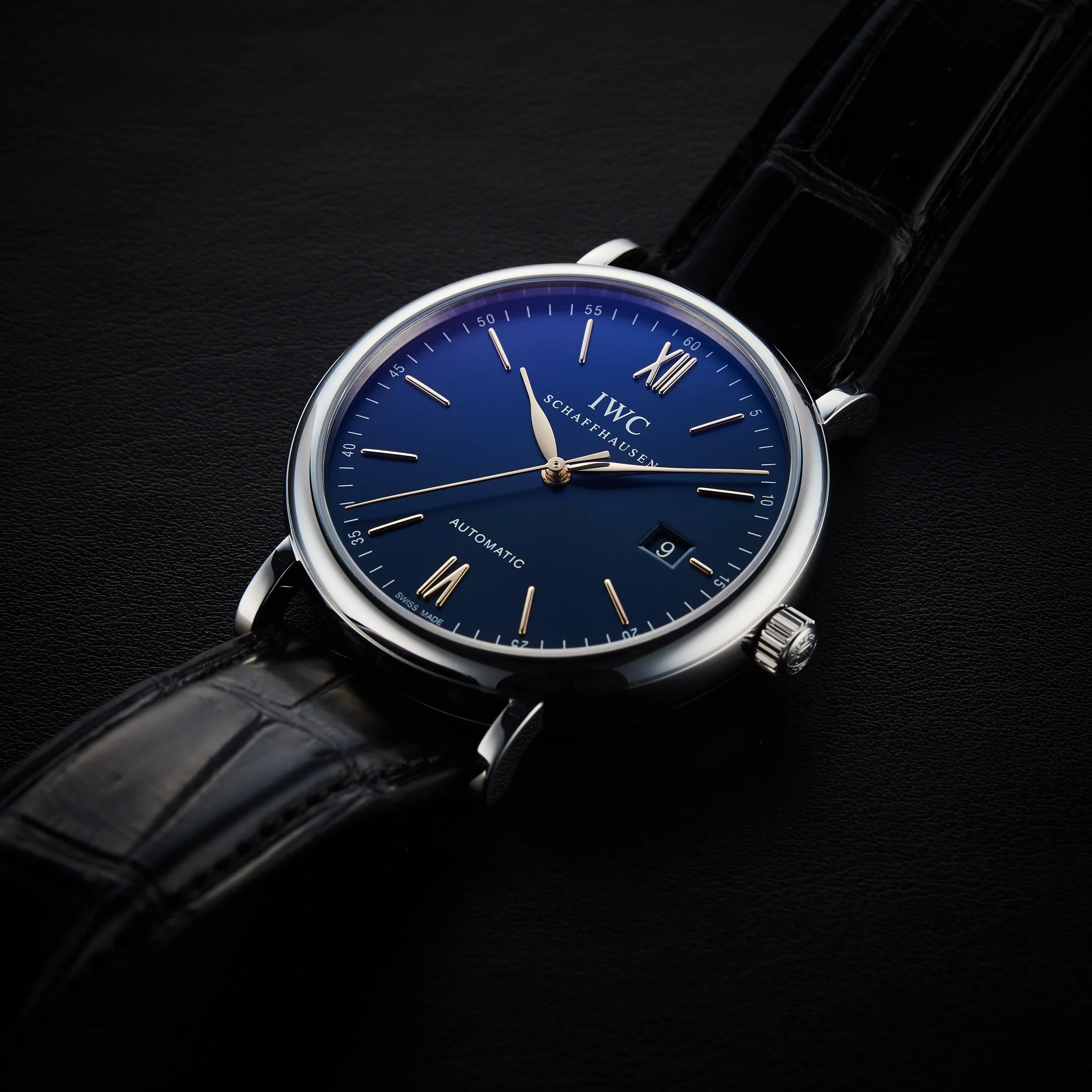 Portofino Automatic | 40mm, Steel, Alligator Leather, Blue Dial - Image 6