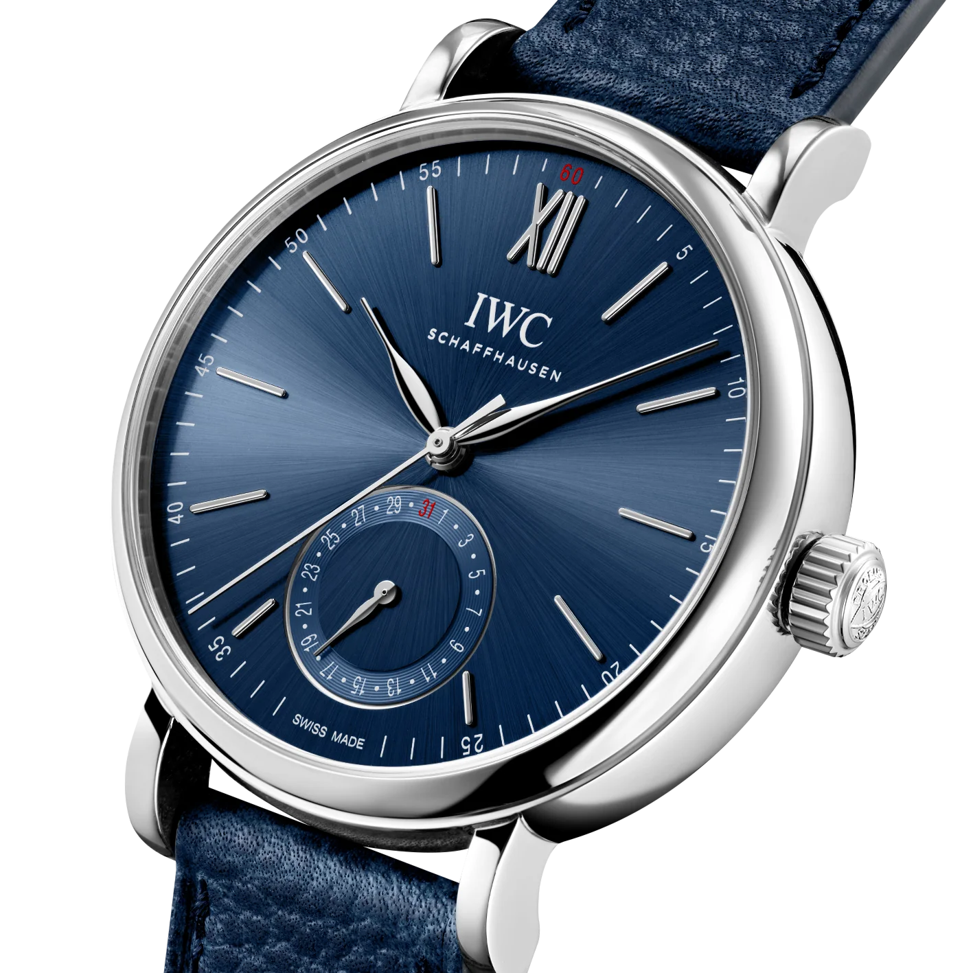 Portofino Automatic Pointer Date Laureus | 39mm, Steel, Alligator Leather, Blue Dial - Image 5