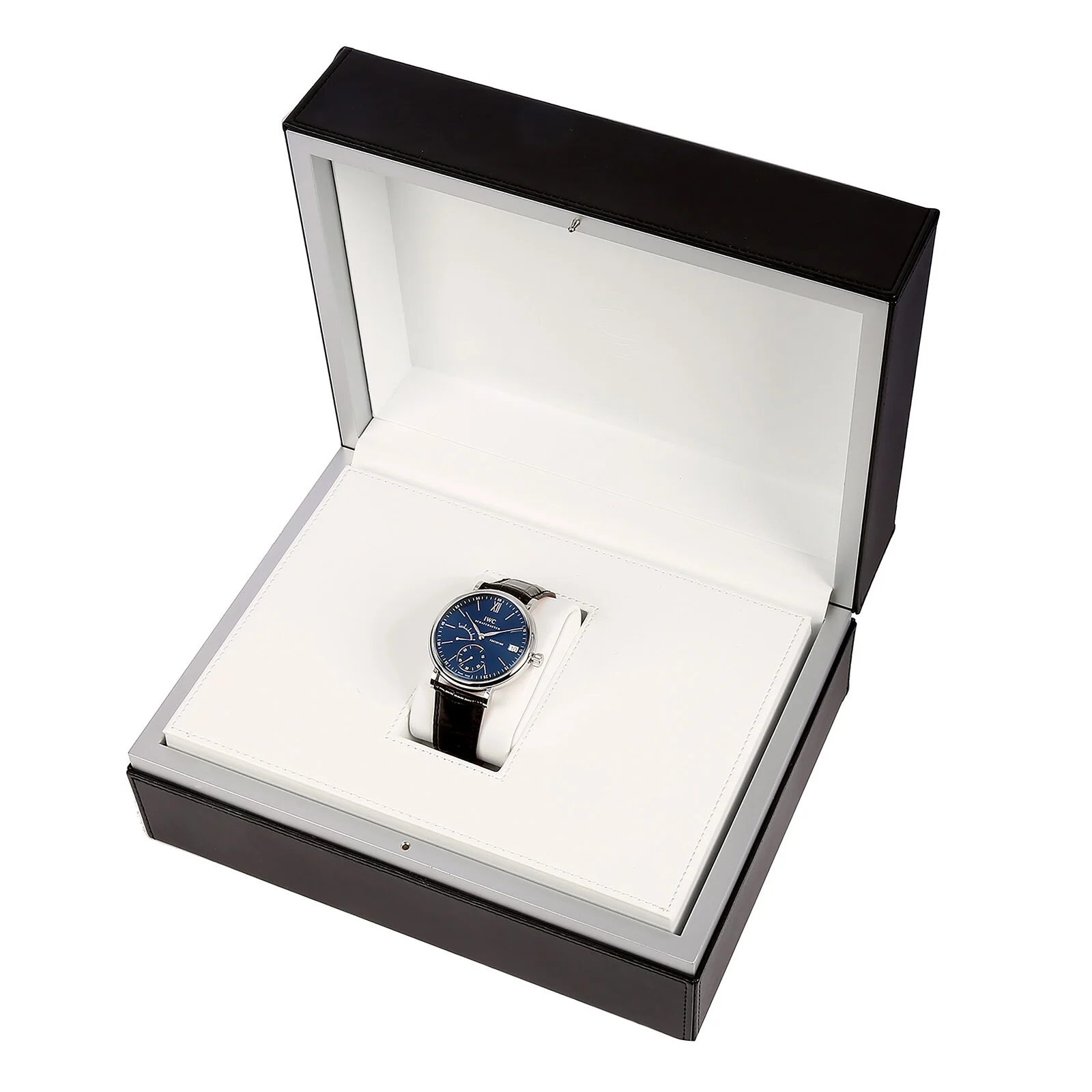 Portofino Hand-Wound Eight Days | 45mm, Steel, Alligator Leather, Blue Dial - Image 5