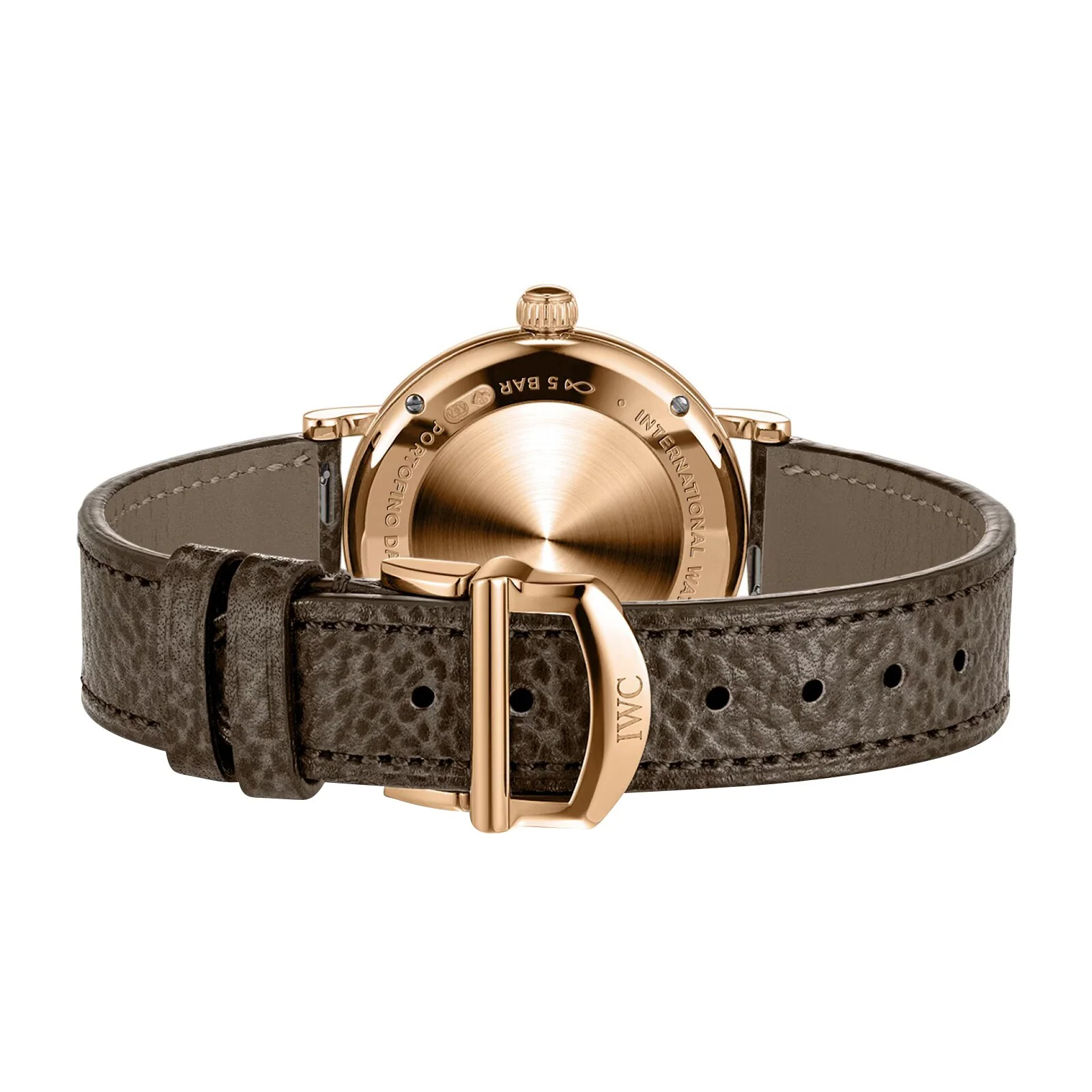 Portofino Automatic Day & Night 34 | 34mm, 18K Rose Gold, Leather, Silver Dial - Image 4