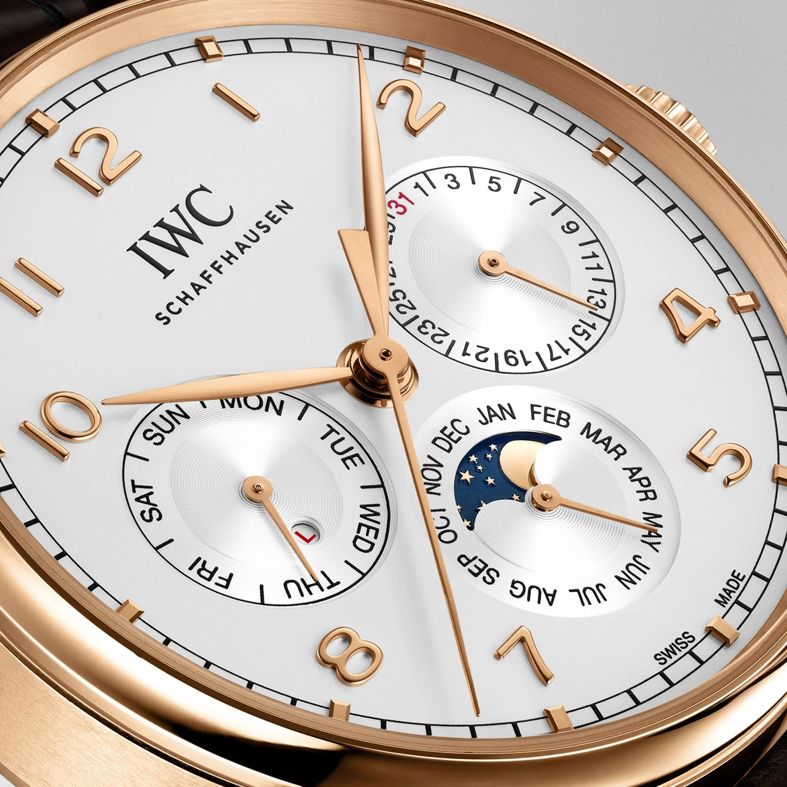 Portugieser Perpetual Calendar 42 | 42.5mm, 18K Rose Gold, Alligator Leather, Silver Dial - Image 3
