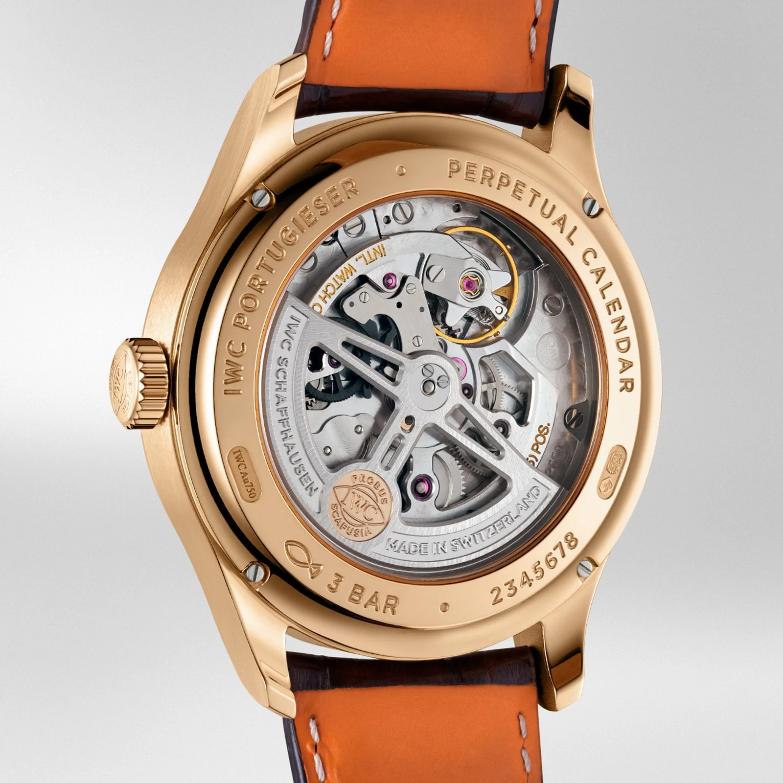 Portugieser Perpetual Calendar 42 | 42.5mm, 18K Rose Gold, Alligator Leather, Silver Dial - Image 4