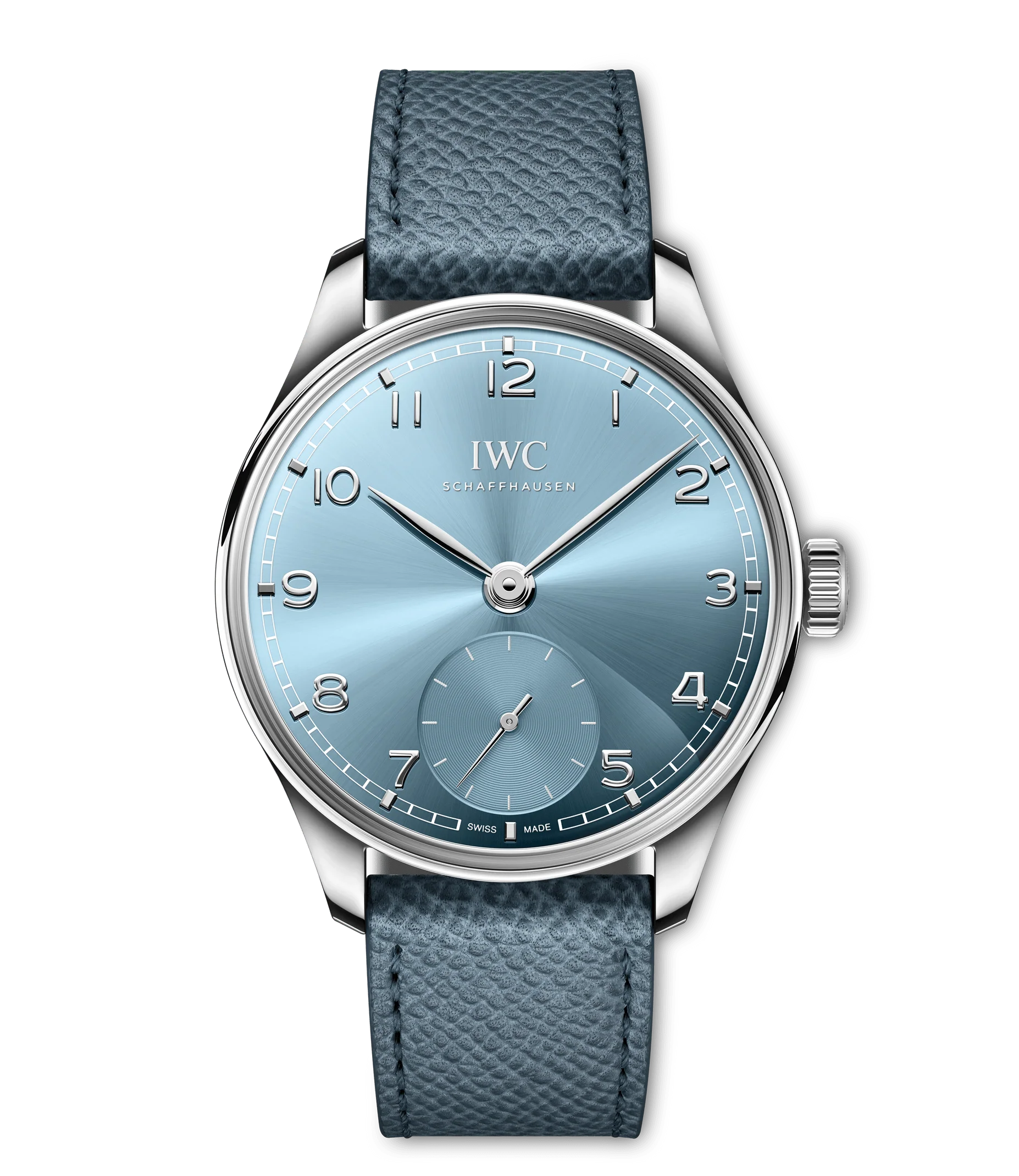 Portugieser Automatic 40 | 40.5mm, 18K White Gold, Leather, Blue Dial