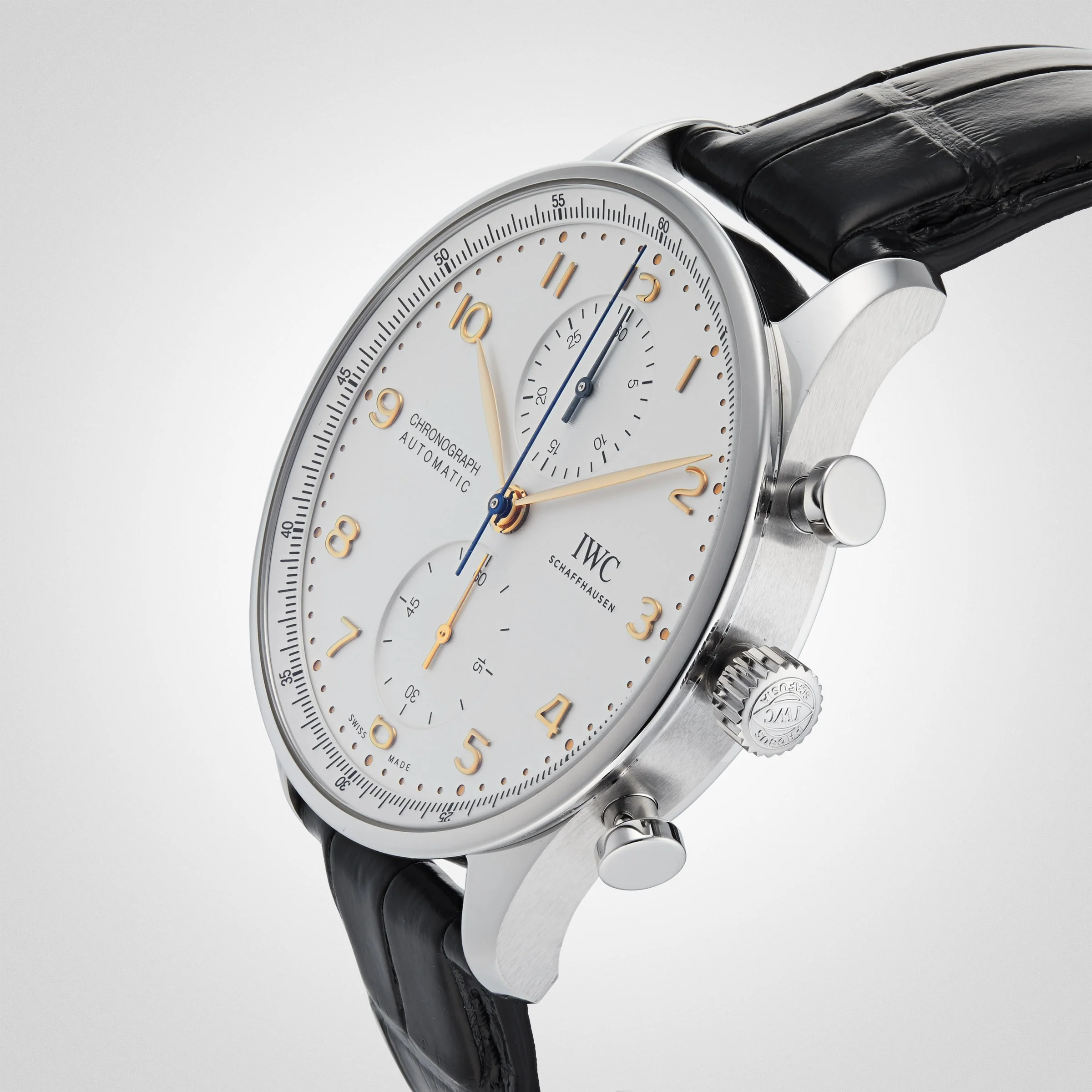 Portugieser Chronograph | 41mm, Steel, Alligator Leather, Sunbeam Silver Dial - Image 5
