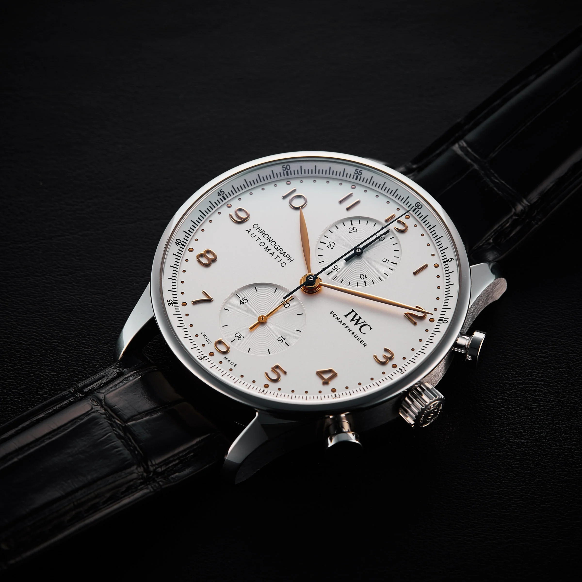 Portugieser Chronograph | 41mm, Steel, Alligator Leather, Sunbeam Silver Dial - Image 6