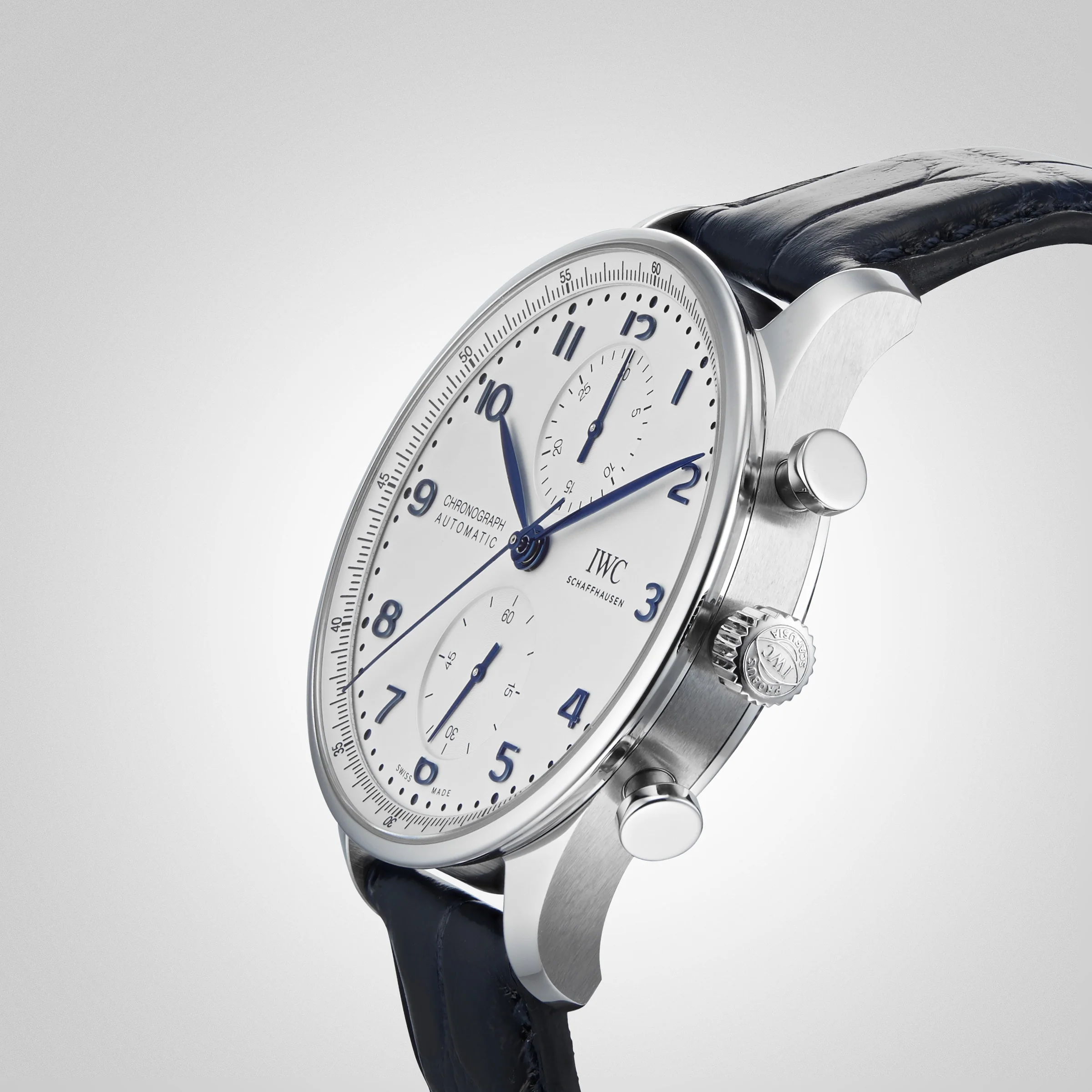 Portugieser Chronograph | 41mm, Steel, Alligator Leather, Plain Silver Dial - Image 6
