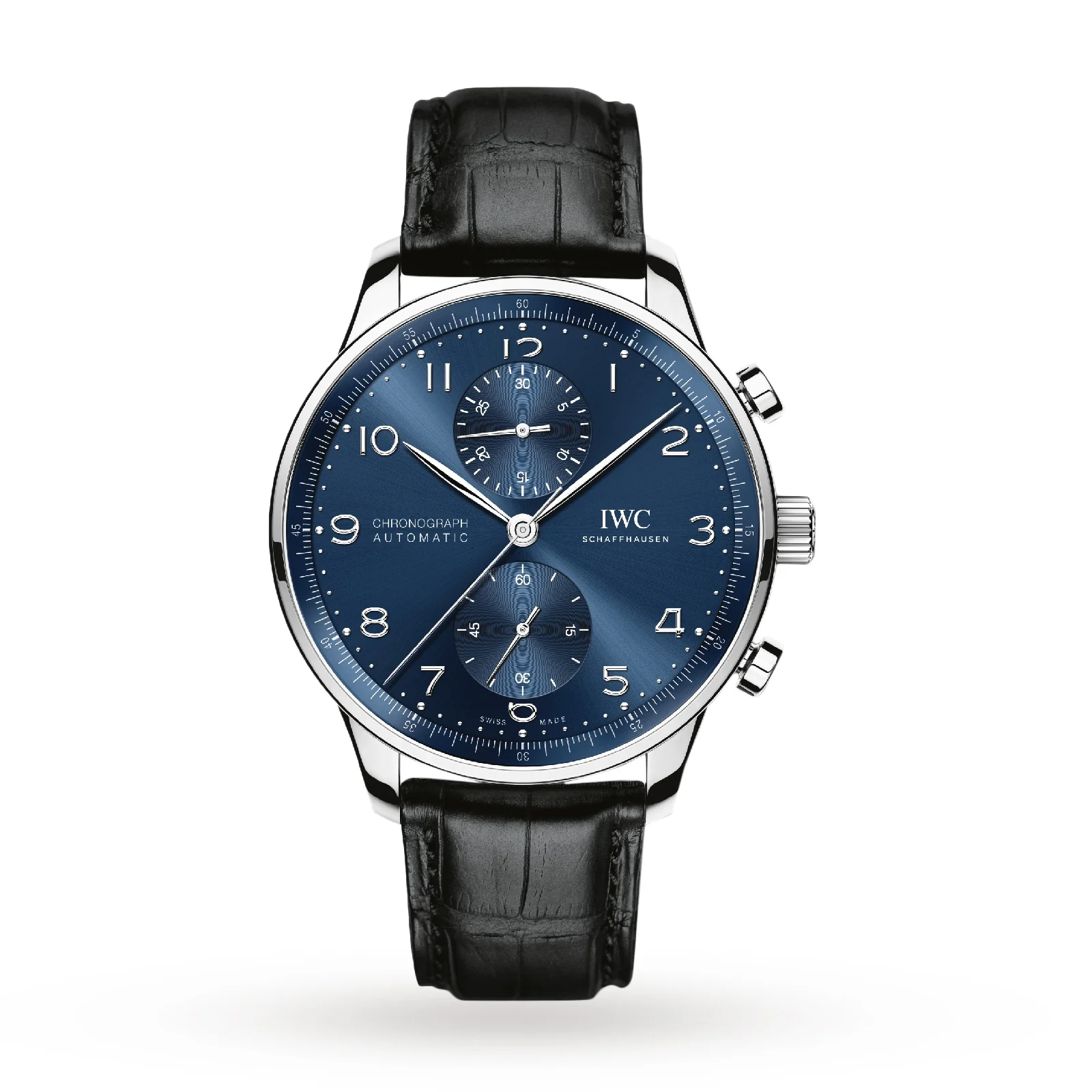 Portugieser Chronograph | 41mm, Steel, Alligator Leather, Blue Dial