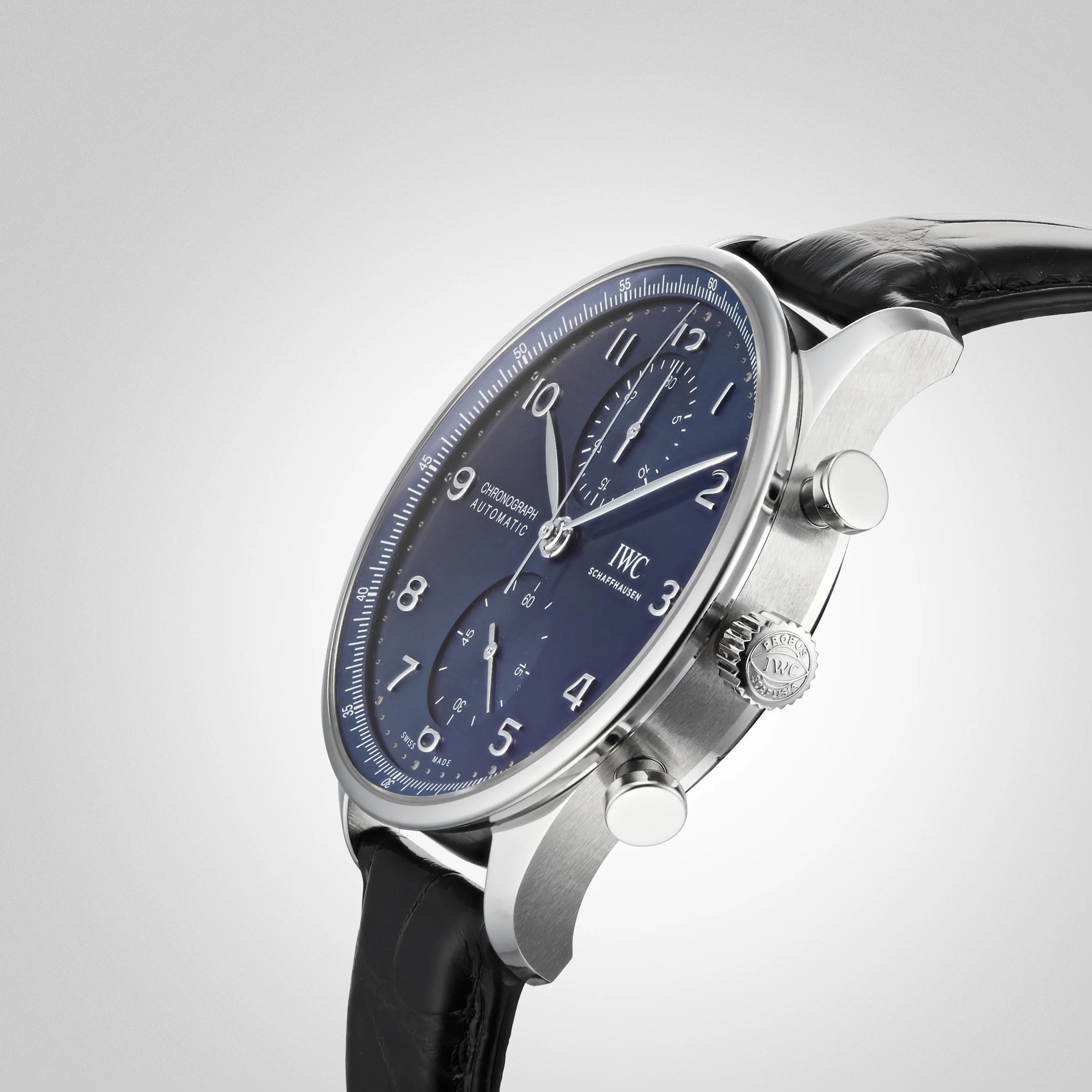 Portugieser Chronograph | 41mm, Steel, Alligator Leather, Blue Dial - Image 6