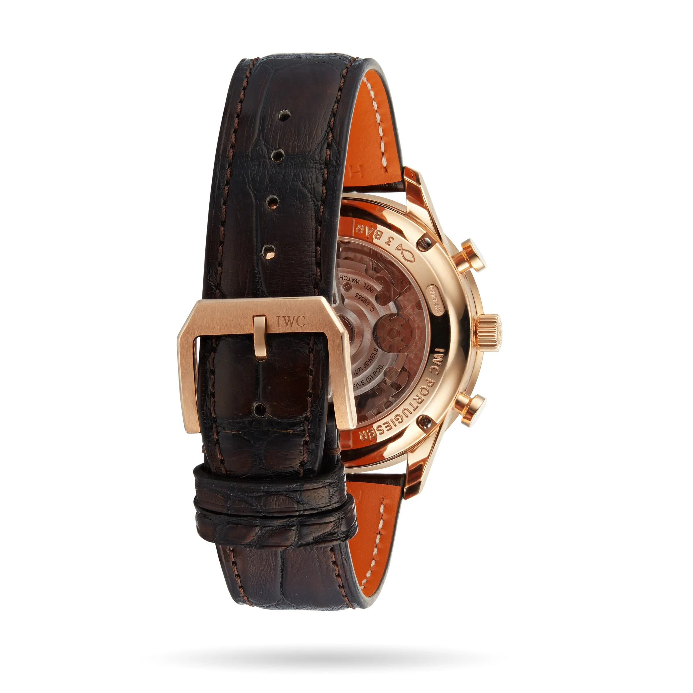 Portugieser Chronograph | 41mm, 18K Rose Gold, Alligator Leather, Silver Dial - Image 3