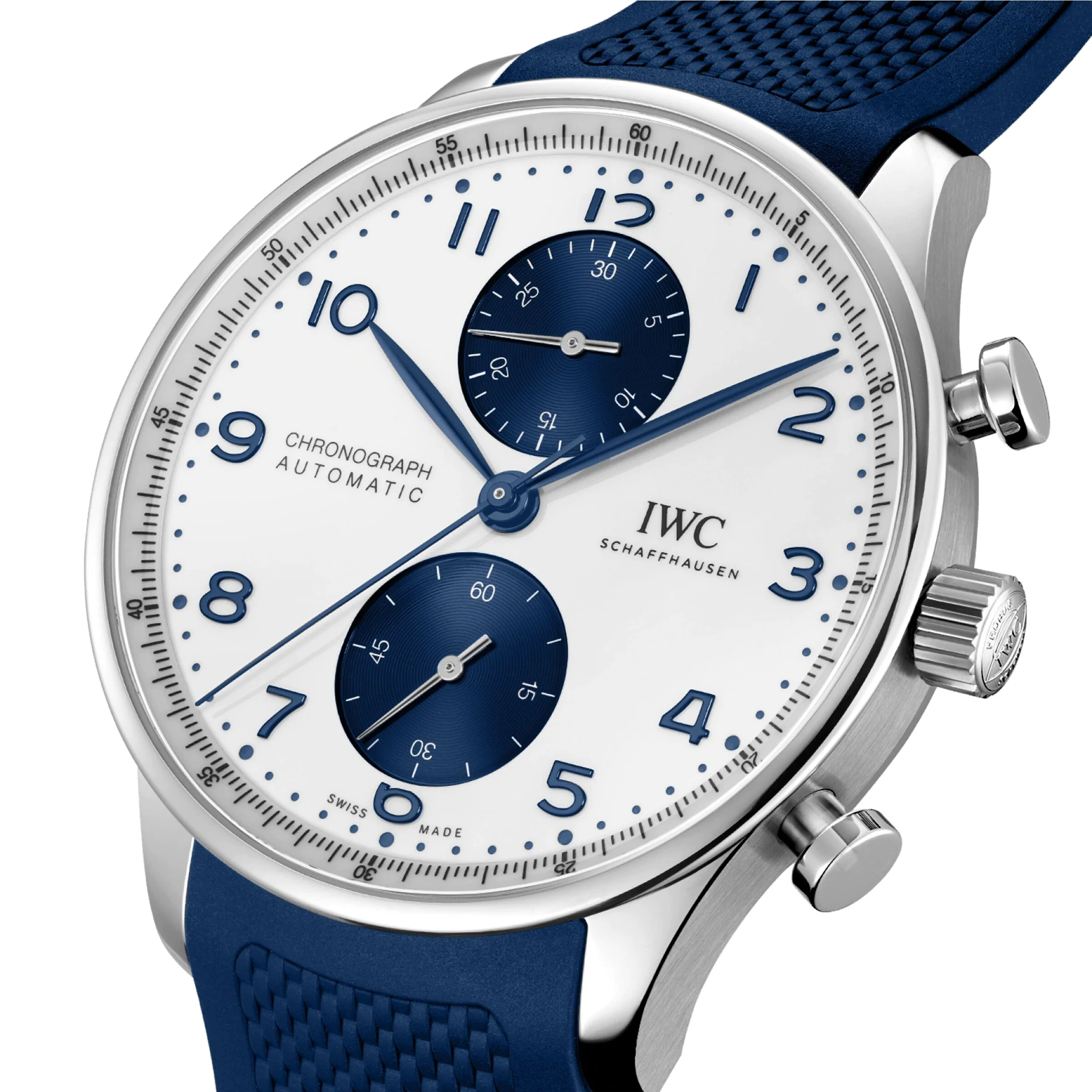 Portugieser Chronograph | 41mm, Steel, Rubber, White Dial - Image 3