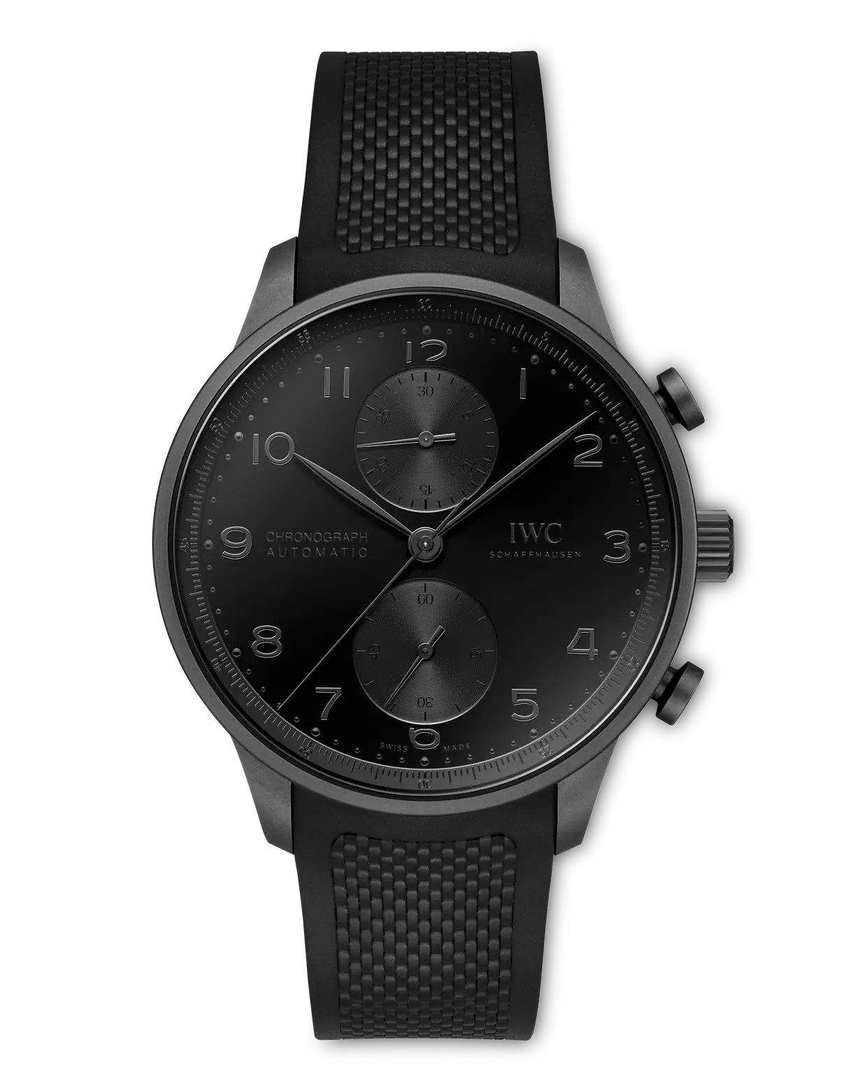 Portugieser Chronograph Ceratanium® | 41mm, Ceratanium, Rubber, Black Dial
