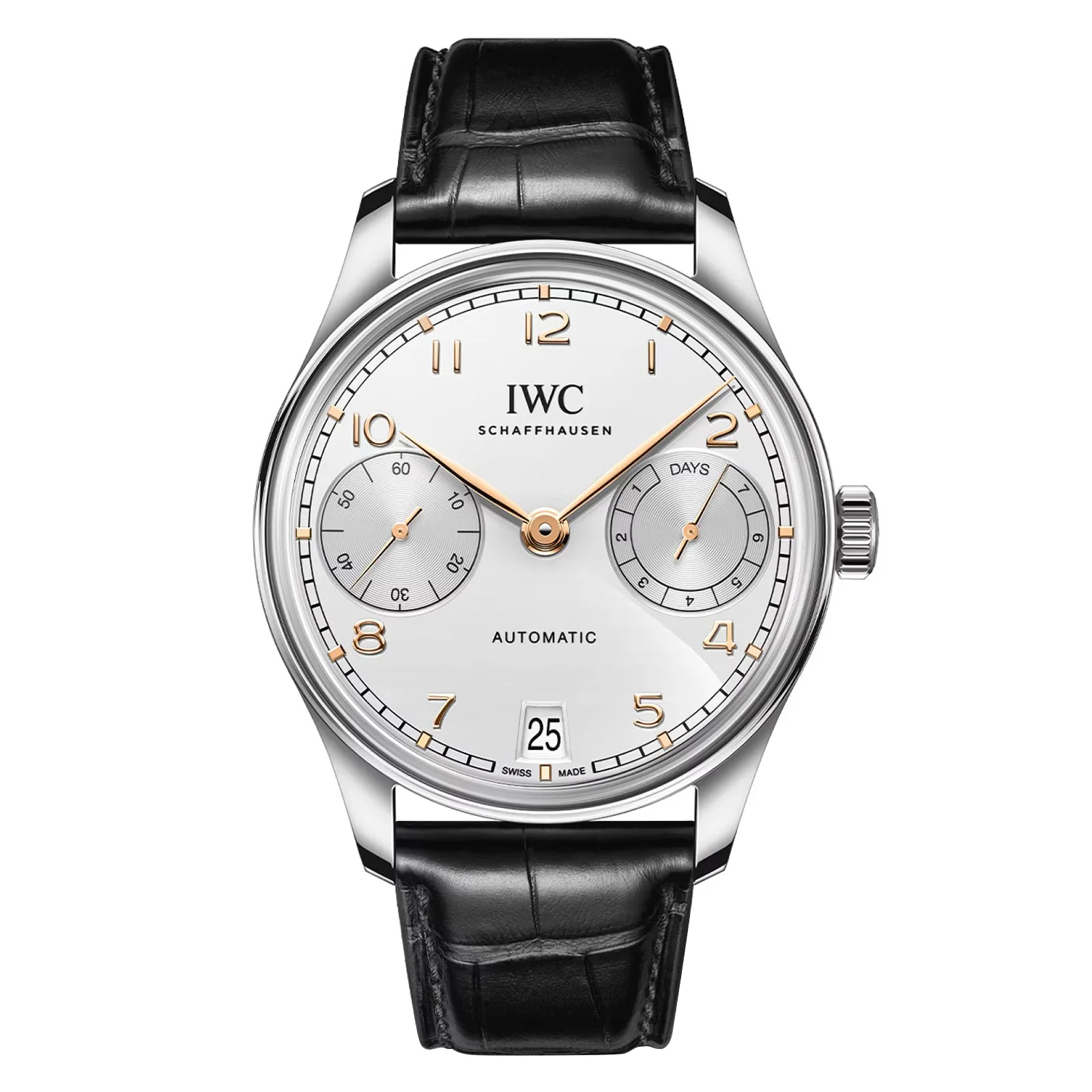 Portugieser Automatic 42 | 42mm, Steel, Leather, Silver Dial