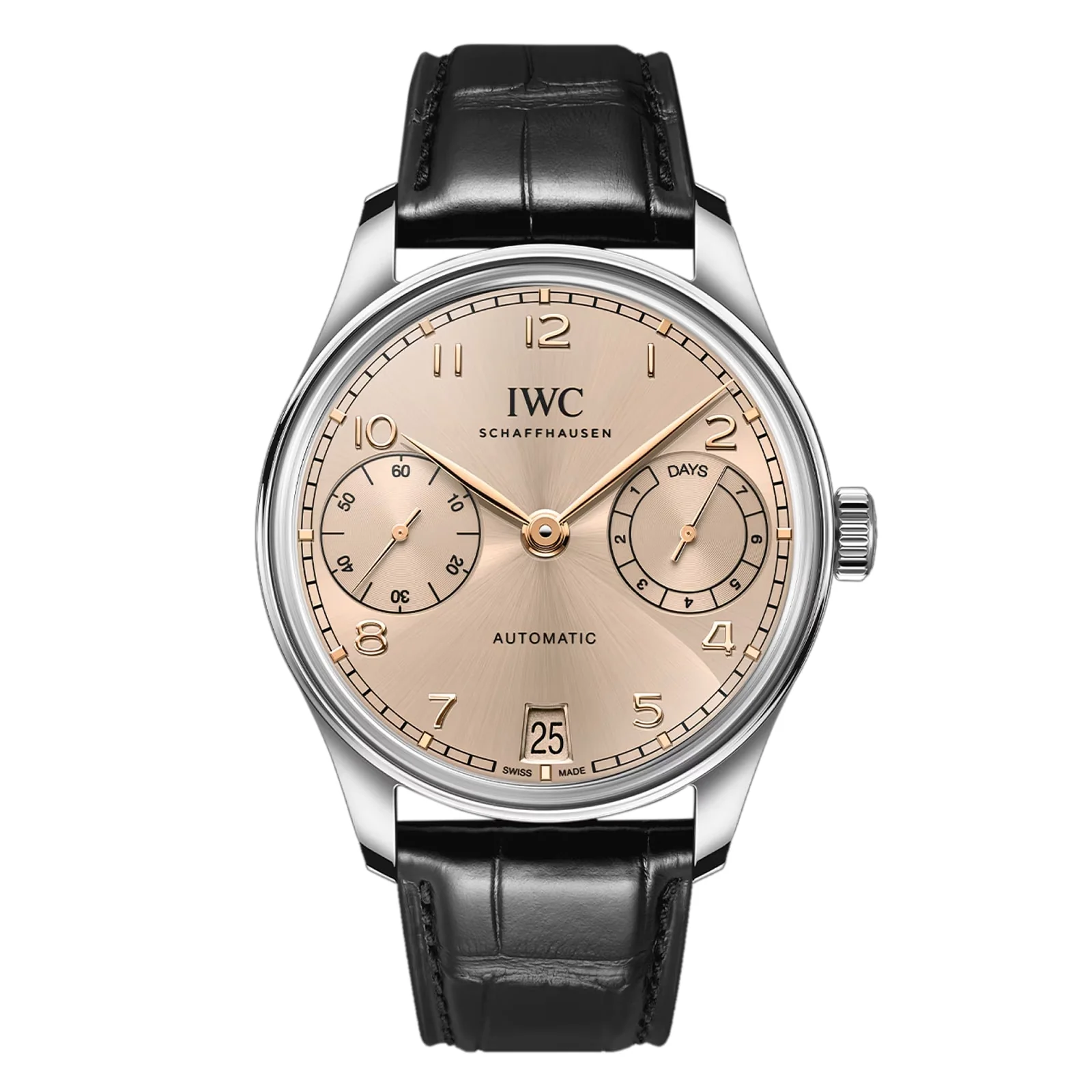 Portugieser Automatic 42 | 42.5mm, Steel, Alligator Leather, Champagne Dial