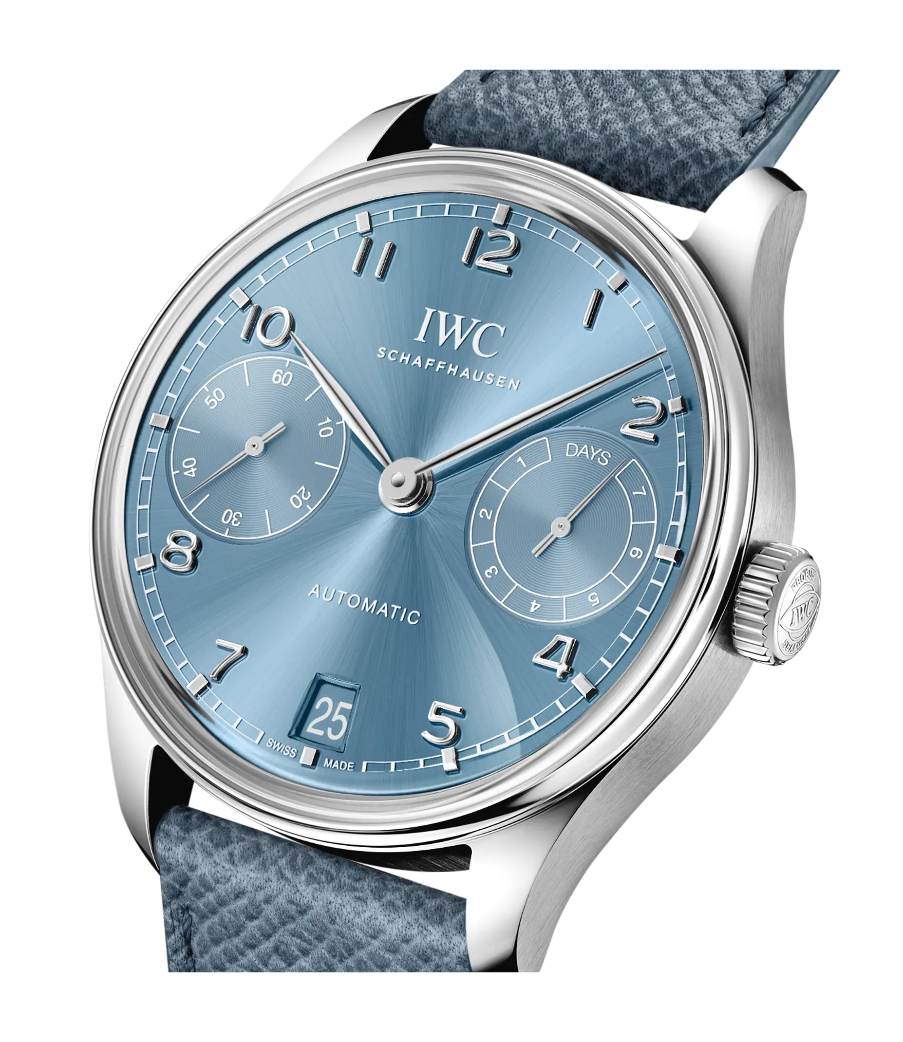 Portugieser Automatic 42 | 42.5mm, 18K White Gold, Leather, Blue Dial - Image 3